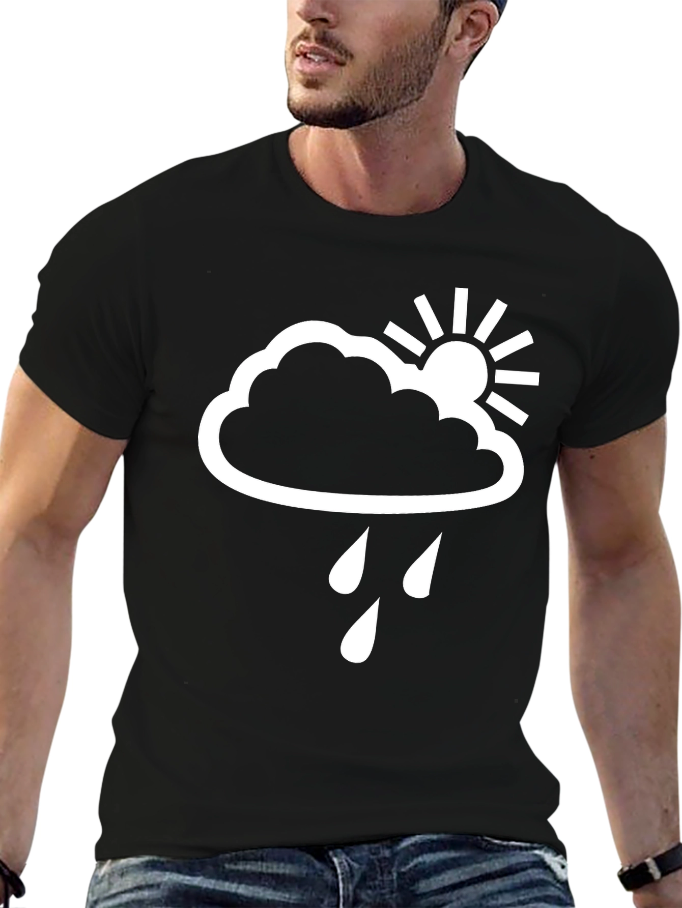 Cloud Rain Sun Graphic Tee - Weather T-Shirt