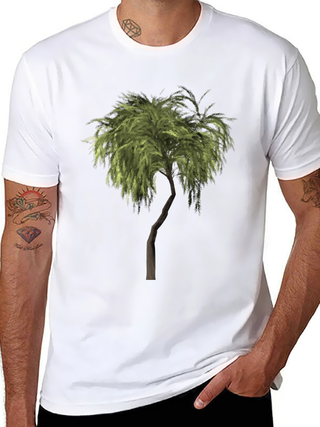 Willow Tree Graphic Tee - Nature Inspired Black T-Shirt