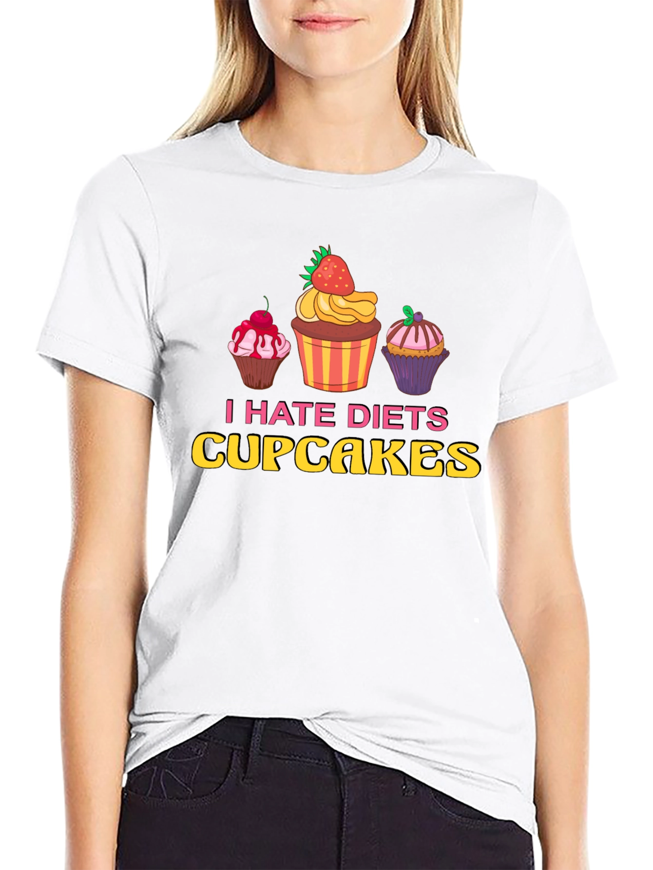 I Hate Diets Cupcakes T-Shirt Funny Dessert Tee