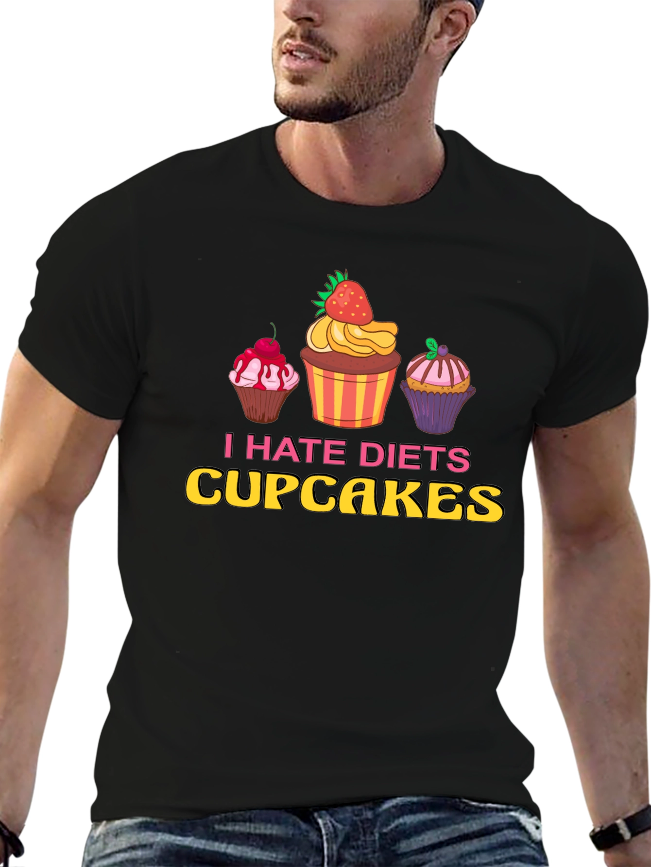 I Hate Diets Cupcakes T-Shirt Funny Dessert Tee