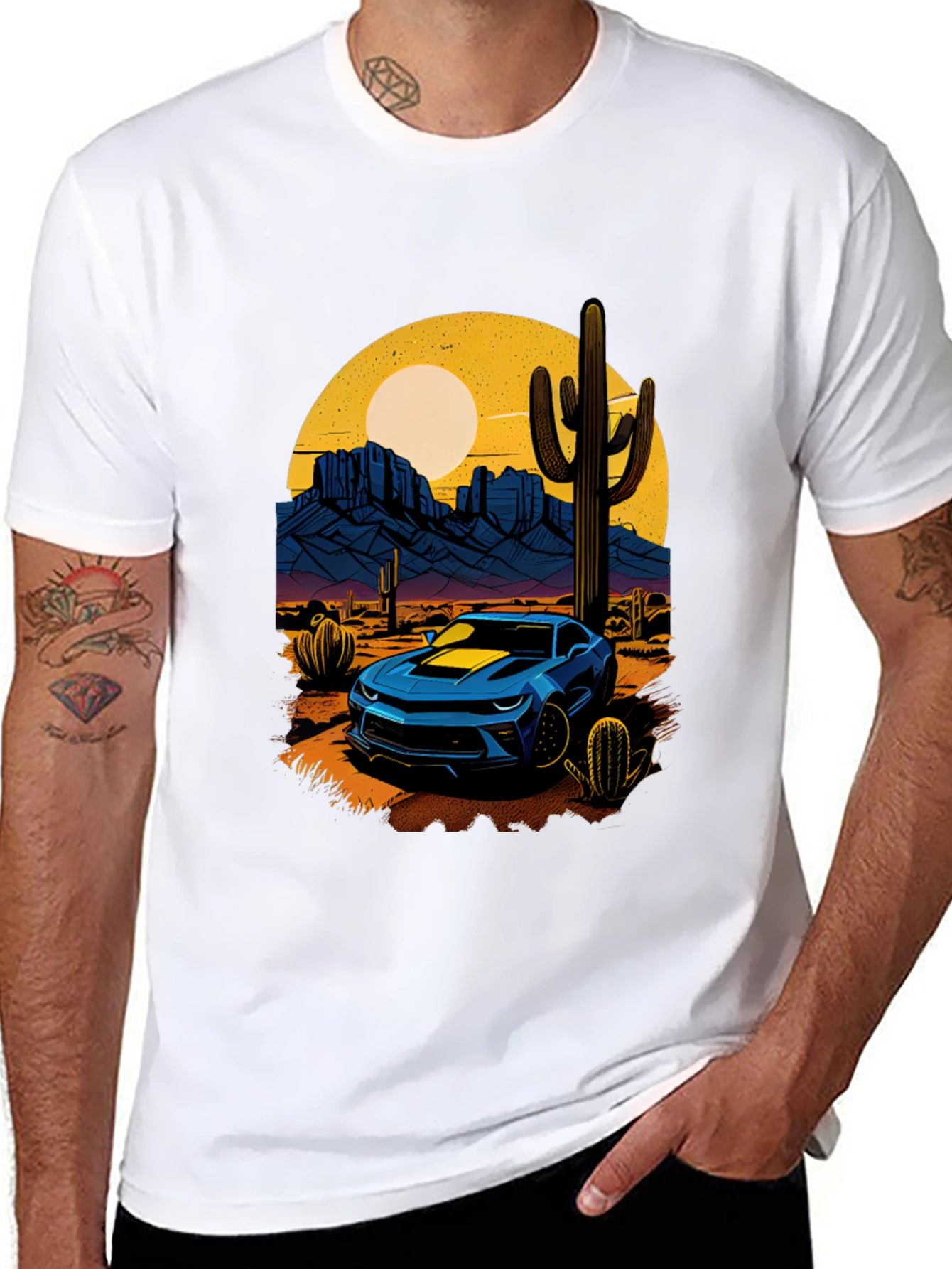 Desert Camaro Graphic Tee - Cool Car T-Shirt