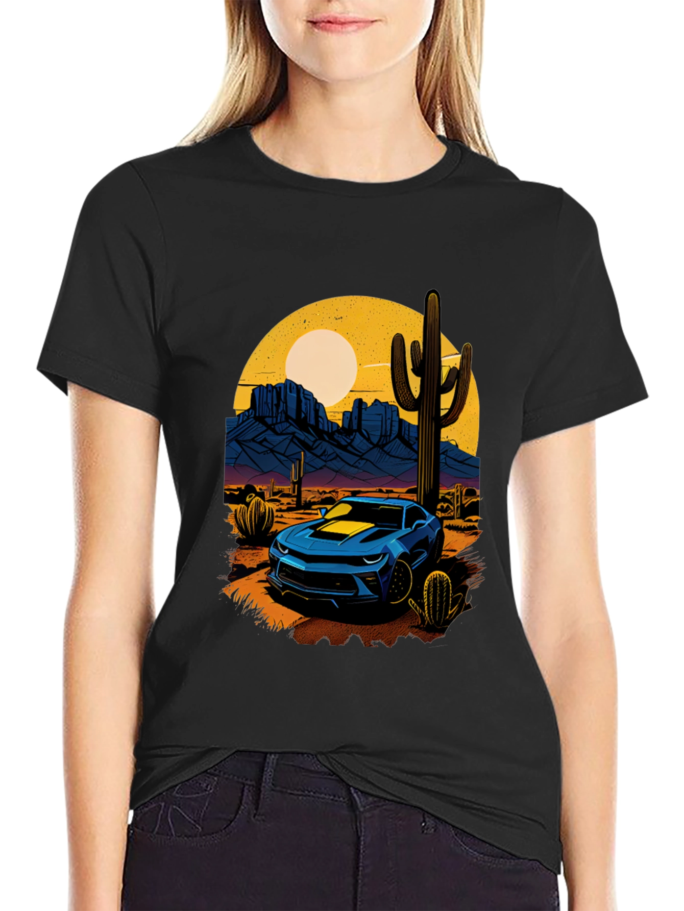 Desert Camaro Graphic Tee - Cool Car T-Shirt