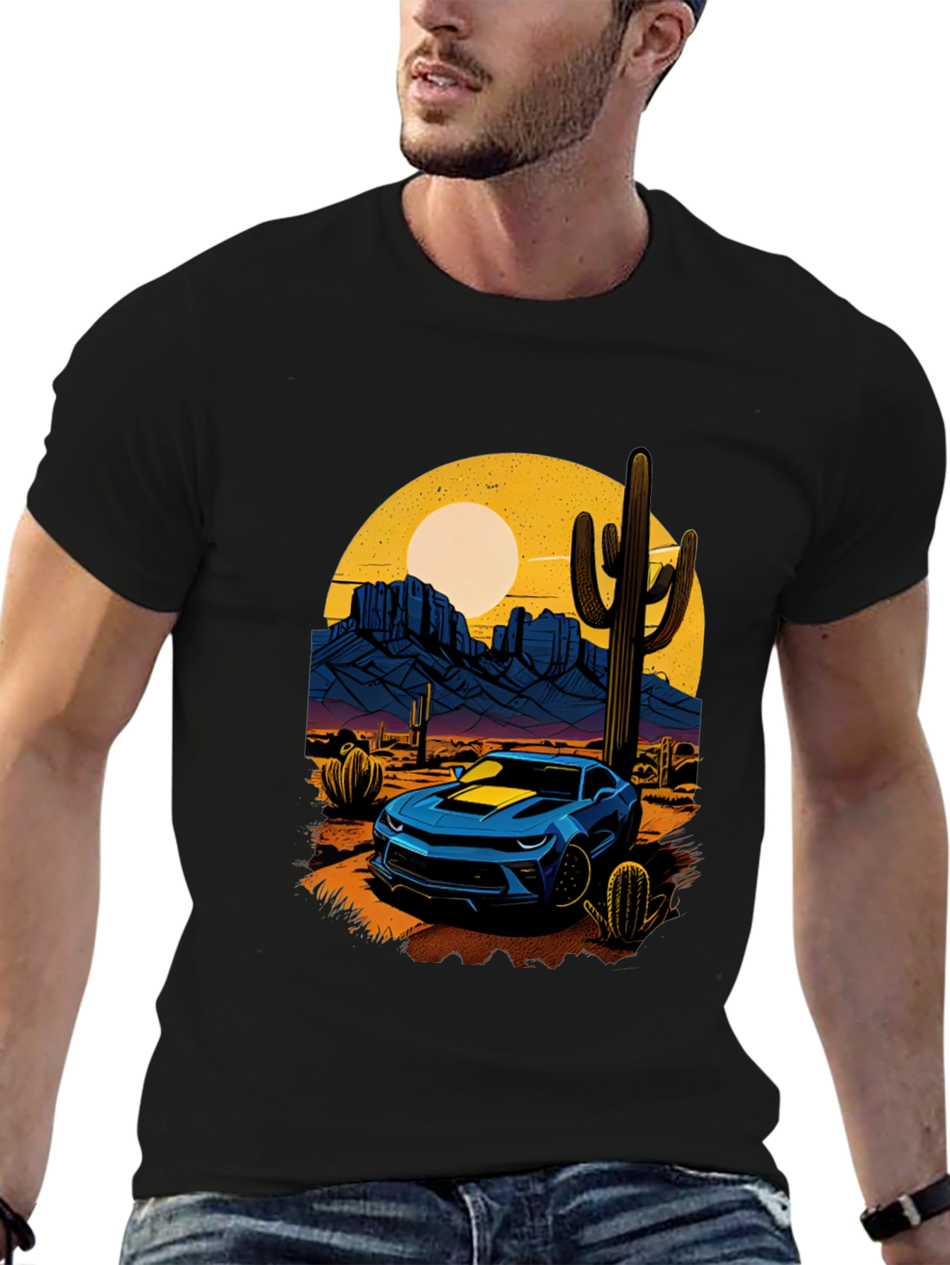 Desert Camaro Graphic Tee - Cool Car T-Shirt