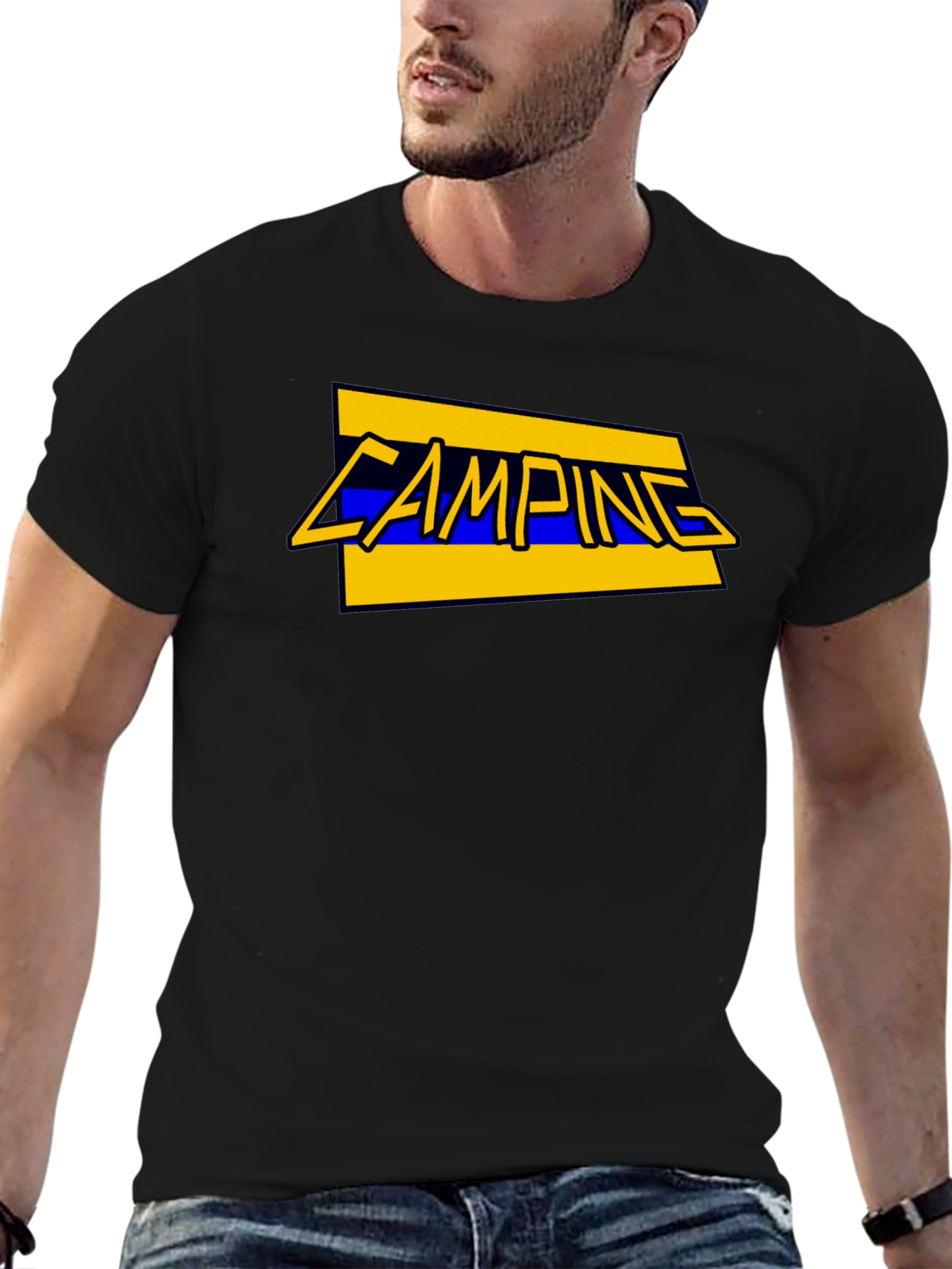 Camping Graphic T-Shirt - Black