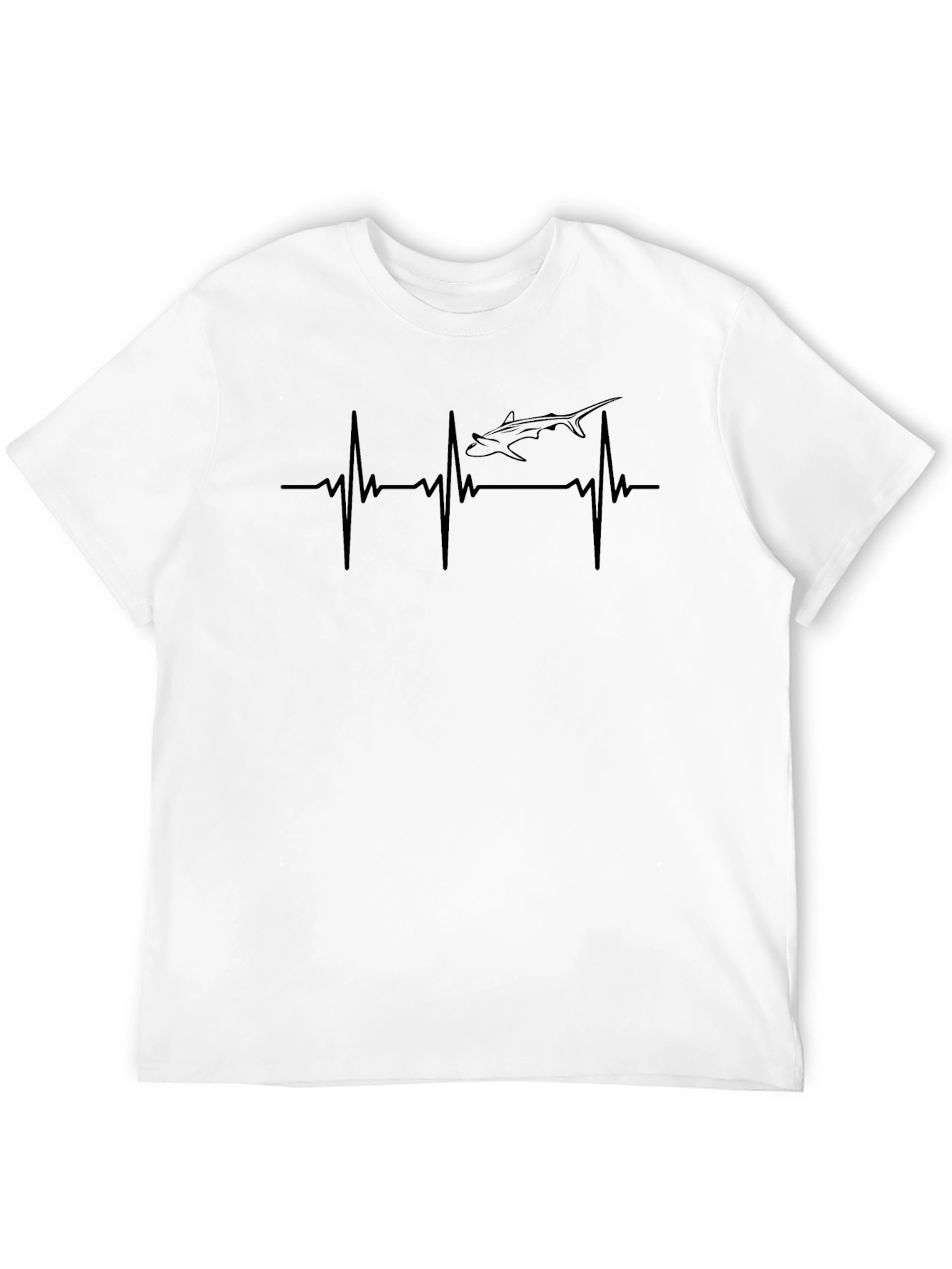 Shark Heartbeat T-Shirt - Black Graphic Tee