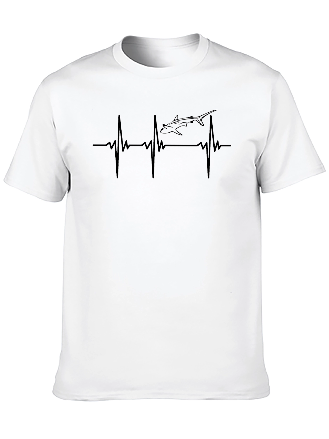 Shark Heartbeat T-Shirt - Black Graphic Tee