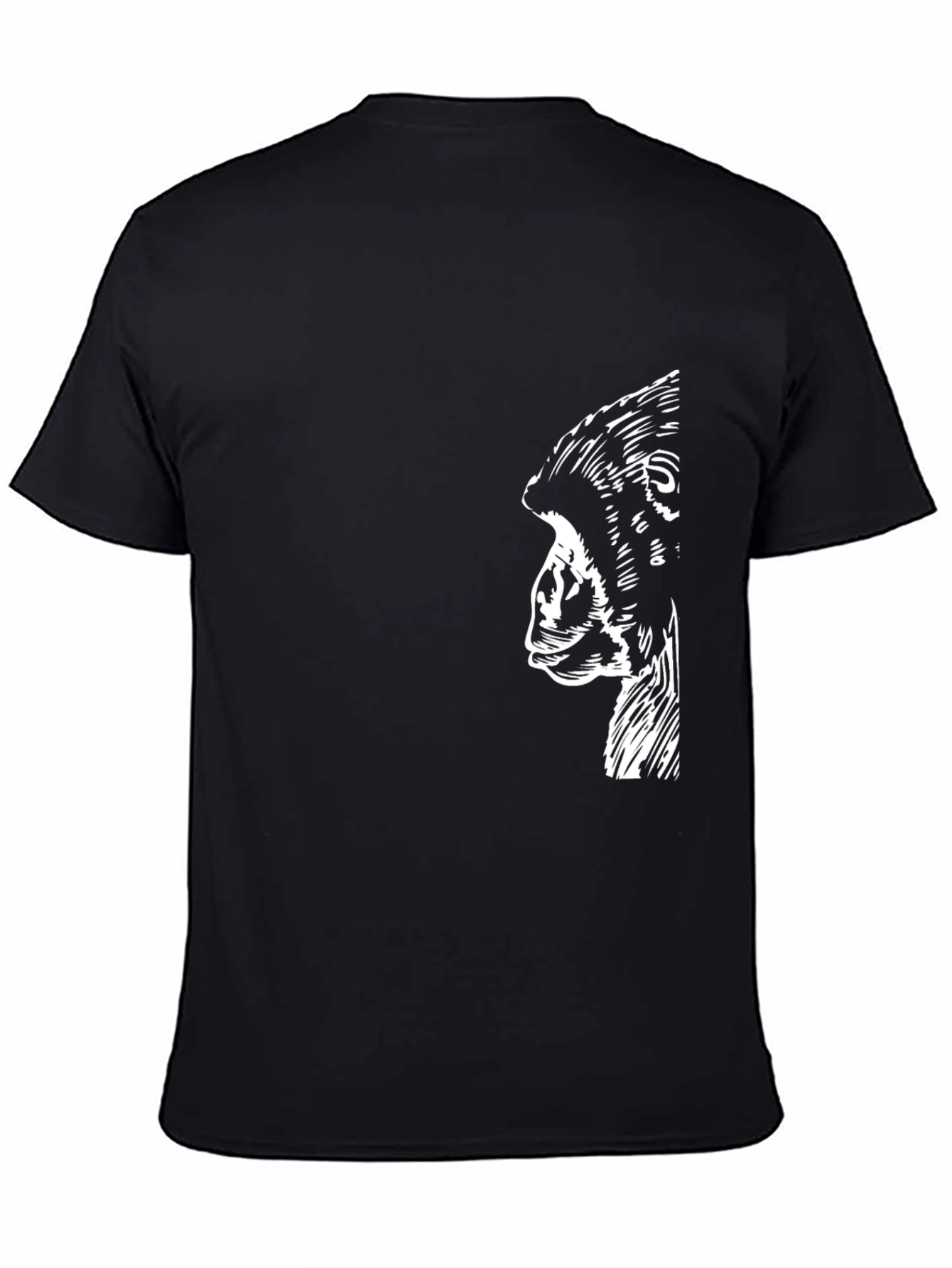 Mens Gorilla Profile Graphic Black T-Shirt