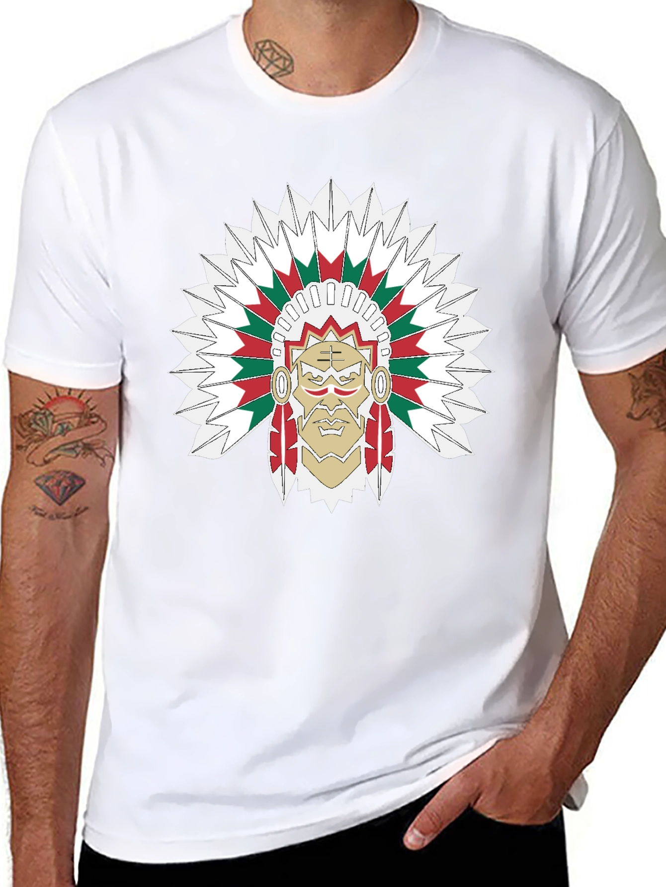 Chief Headdress Graphic Black T-Shirt