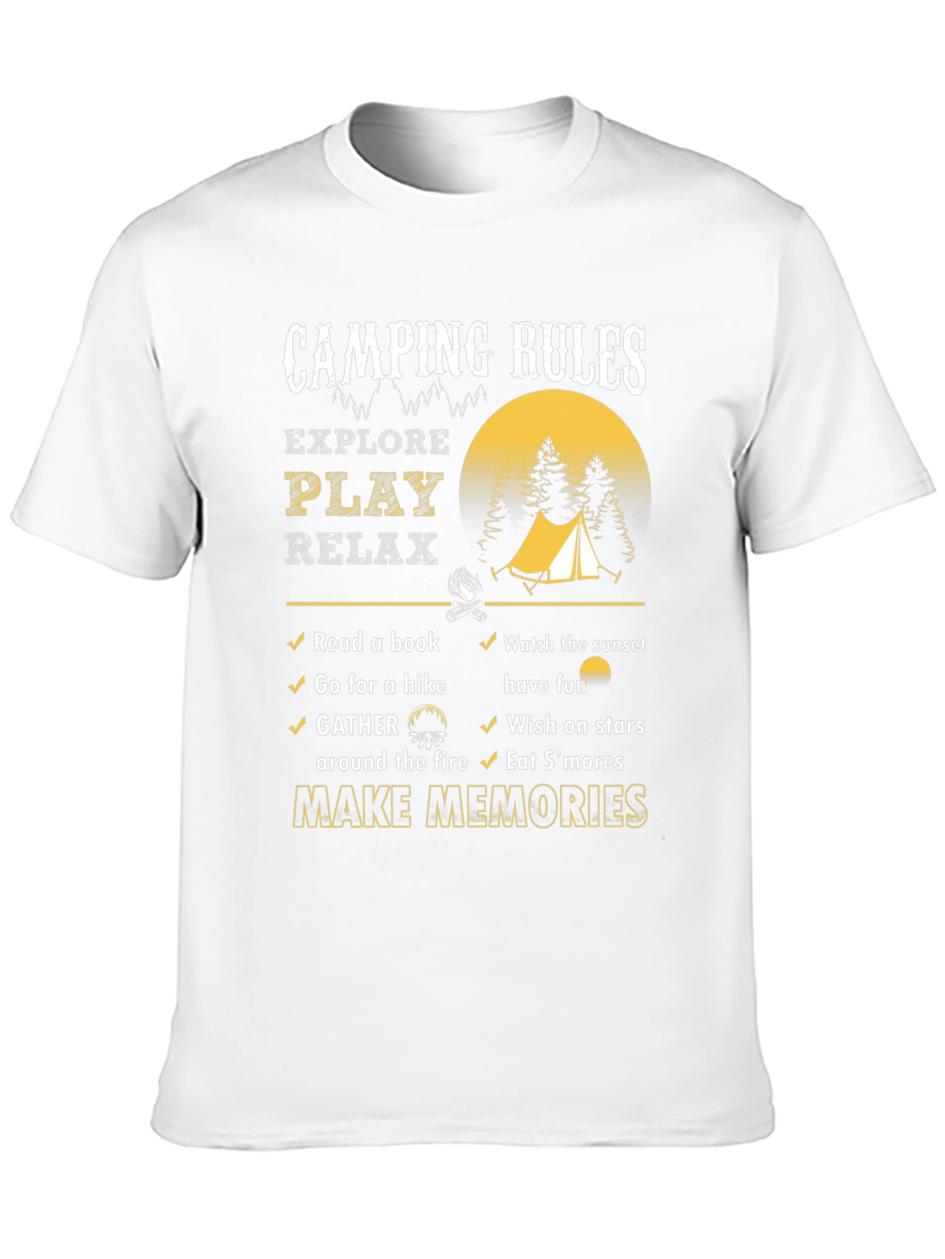 Camping Rules T-Shirt: Explore Play Relax