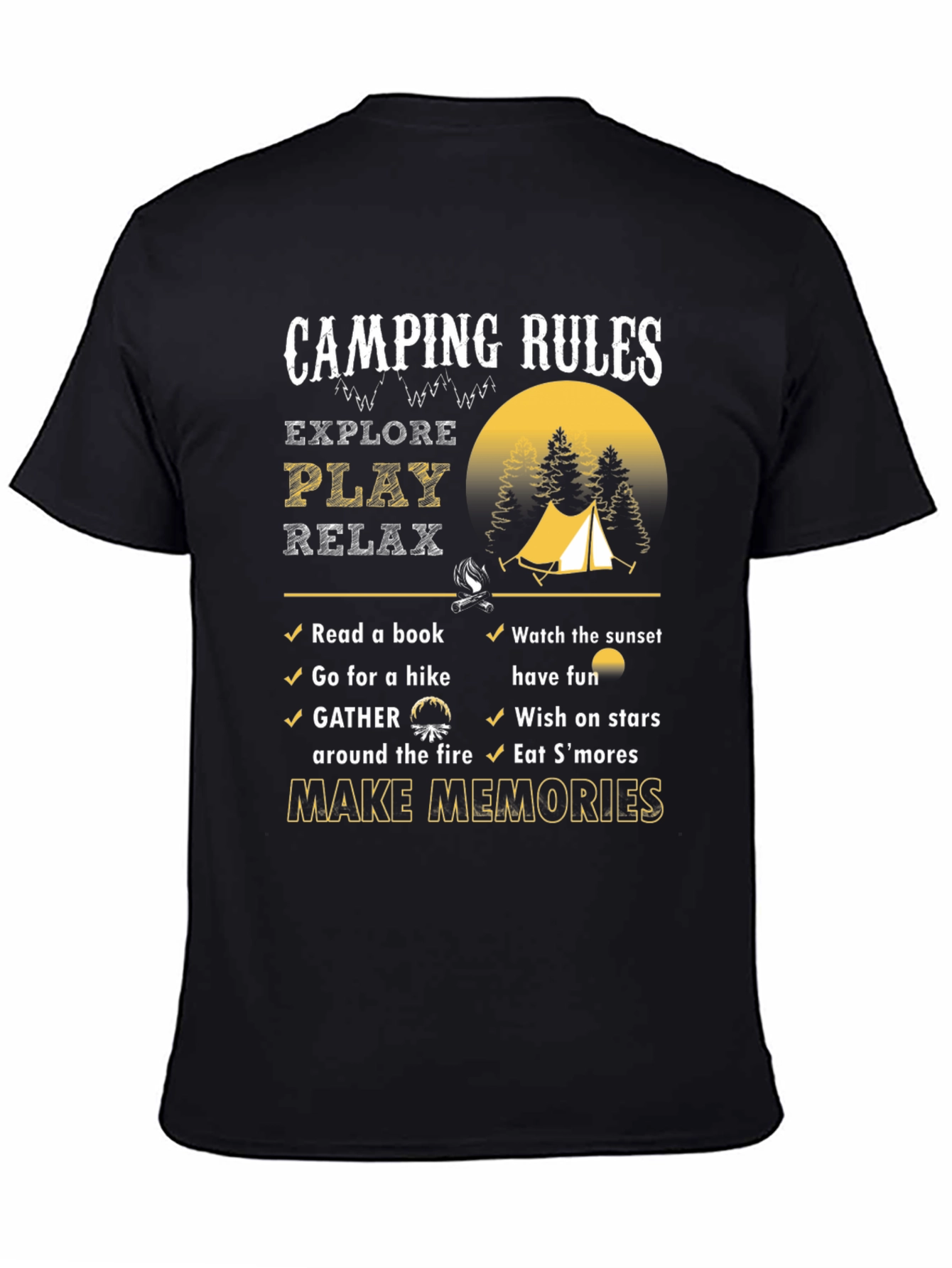 Camping Rules T-Shirt: Explore Play Relax