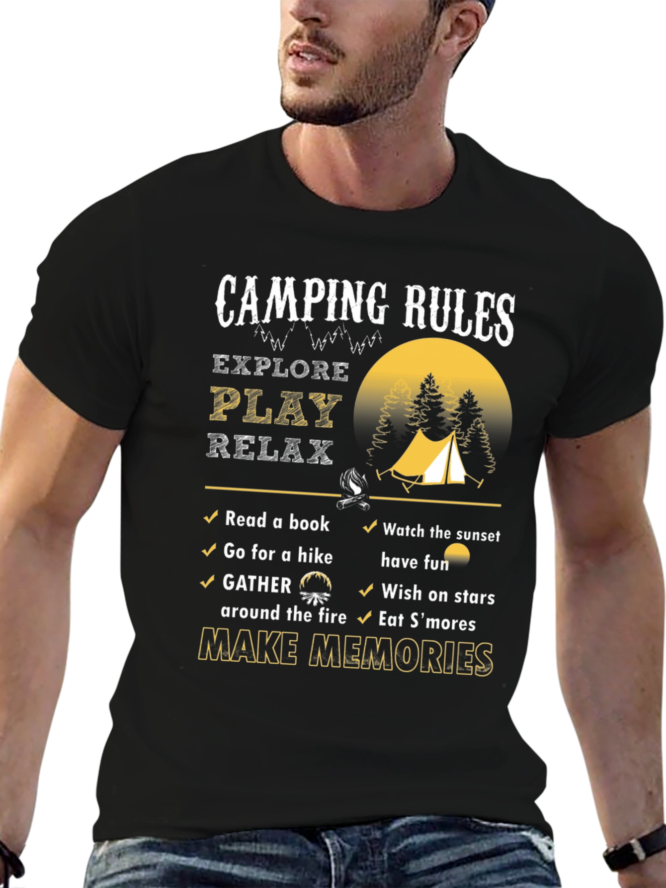 Camping Rules T-Shirt: Explore Play Relax