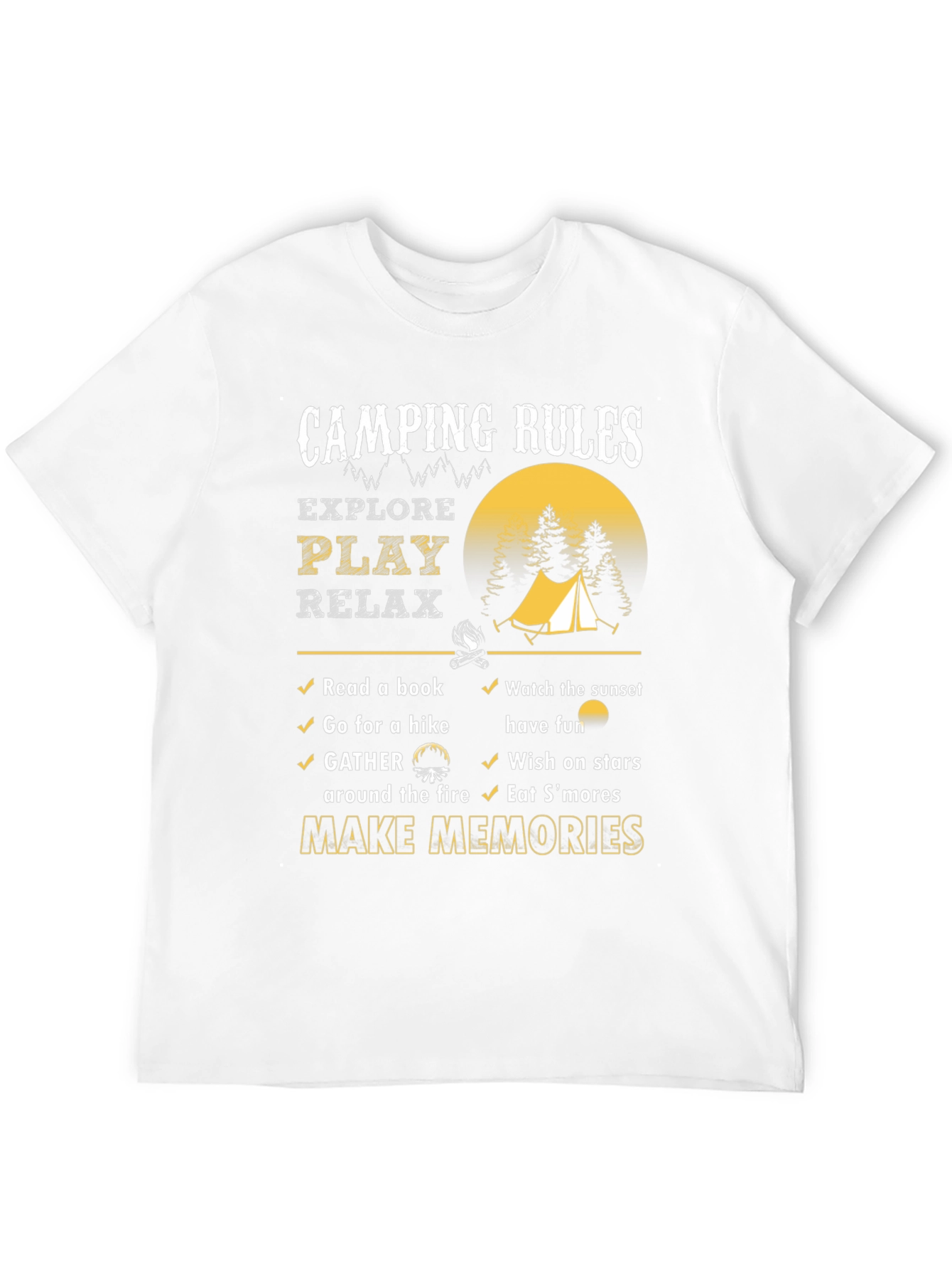 Camping Rules T-Shirt: Explore Play Relax