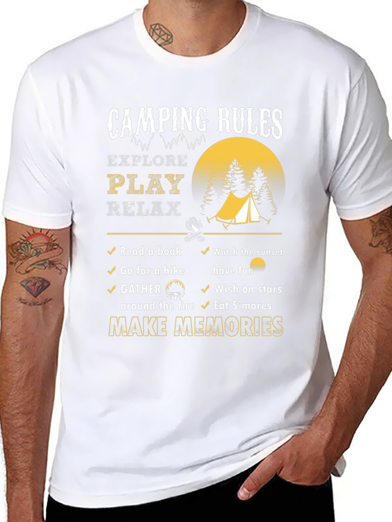 Camping Rules T-Shirt: Explore Play Relax