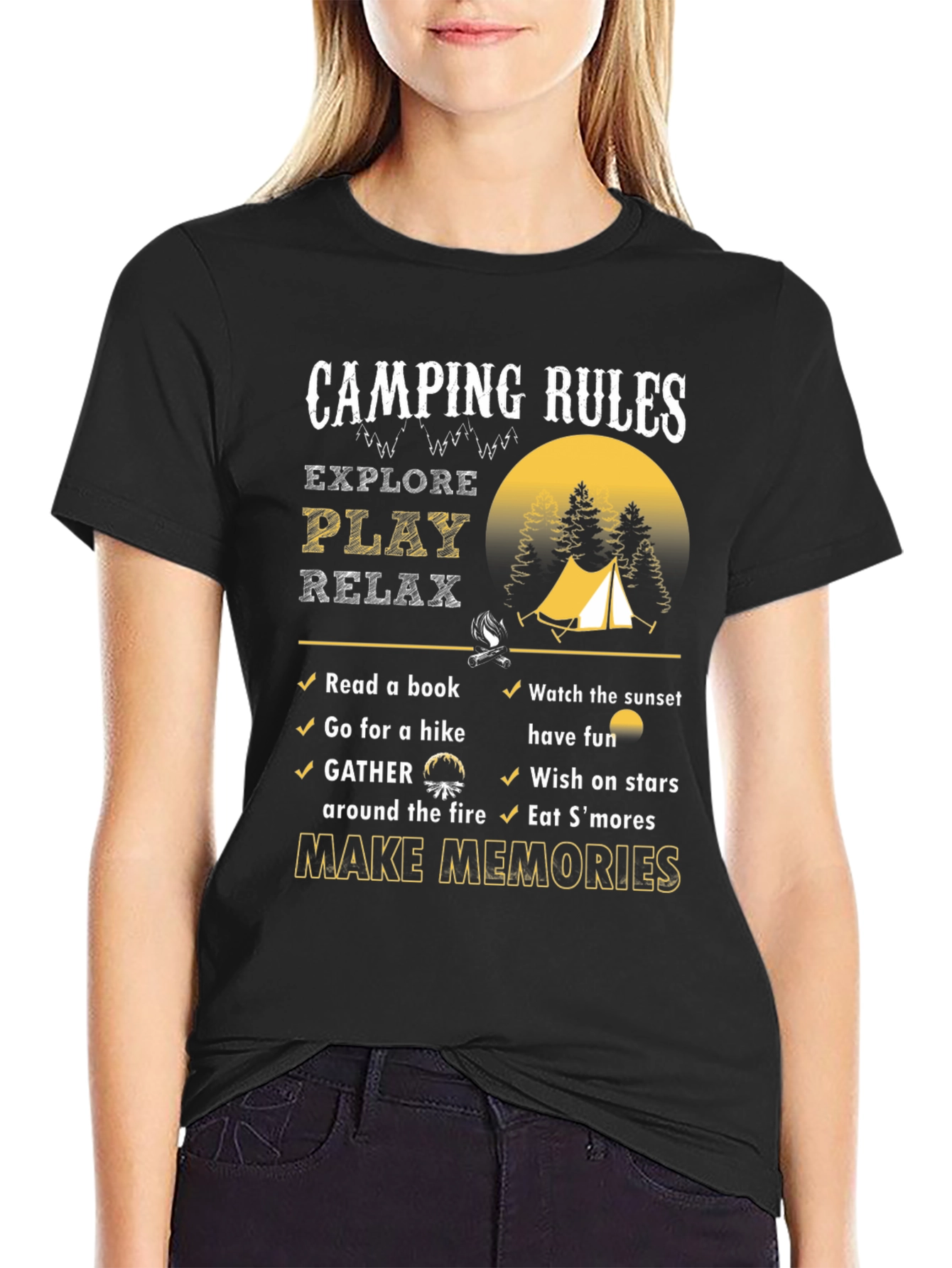 Camping Rules T-Shirt: Explore Play Relax