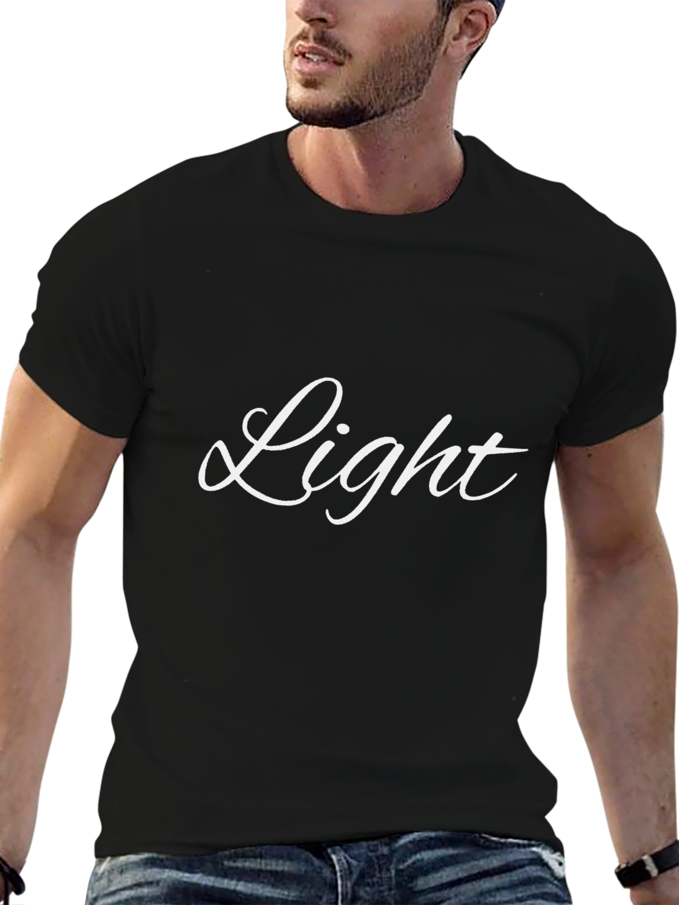 Light Script T-Shirt - Stylish Black Tee