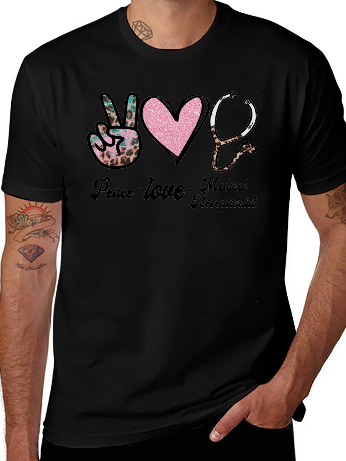 Peace Love Medical Receptionist T-Shirt