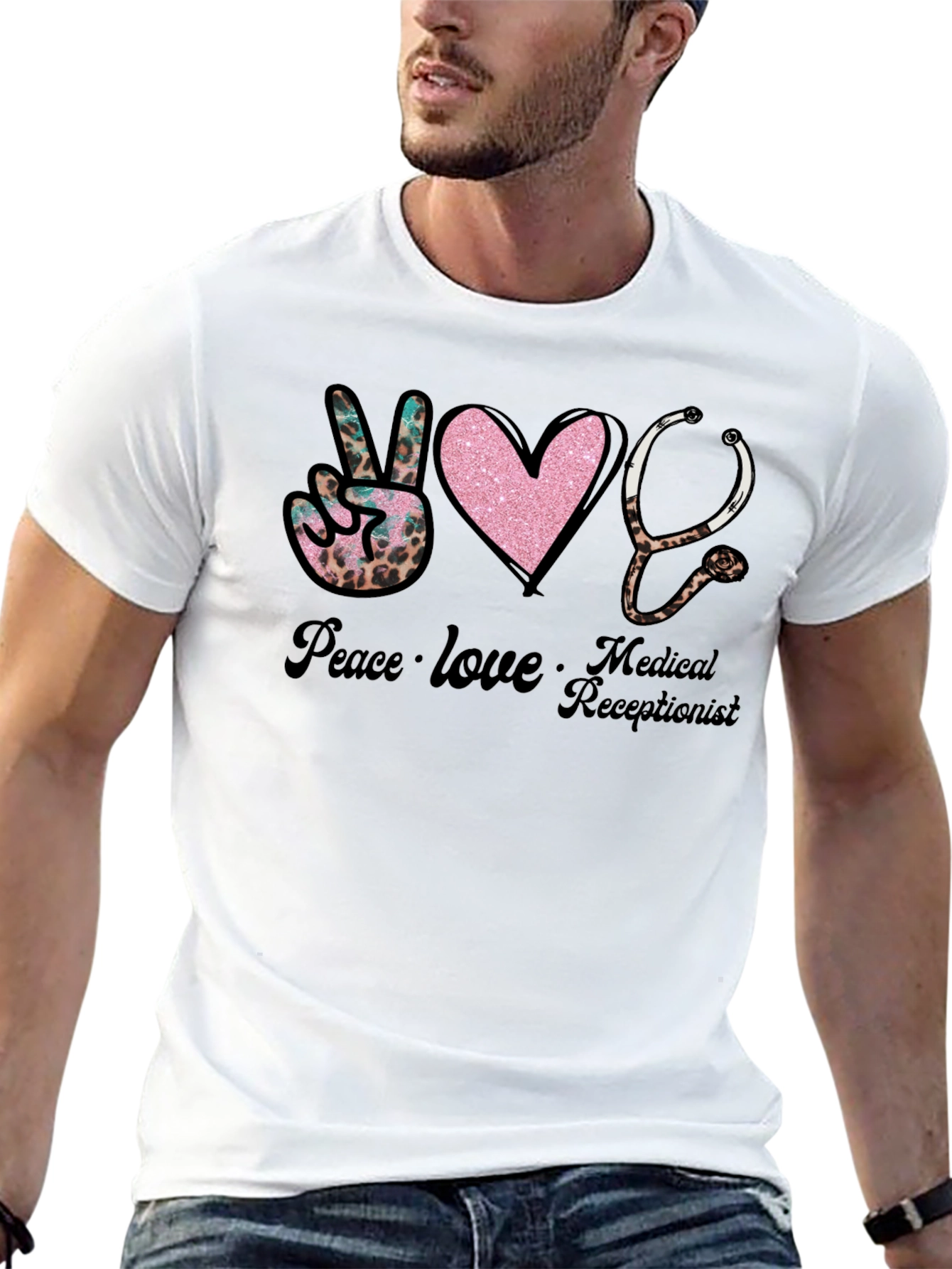 Peace Love Medical Receptionist T-Shirt