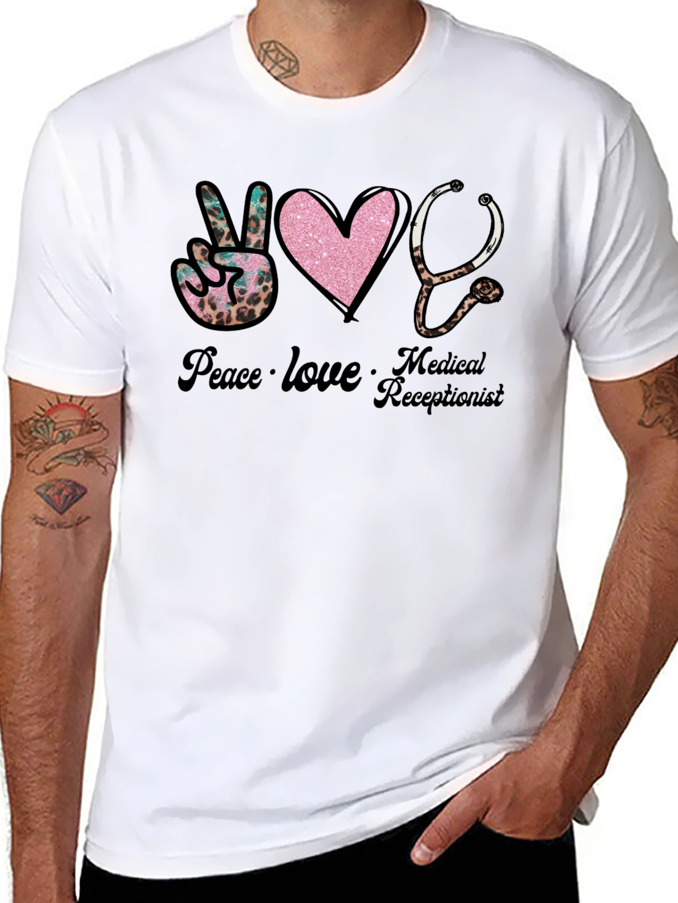 Peace Love Medical Receptionist T-Shirt