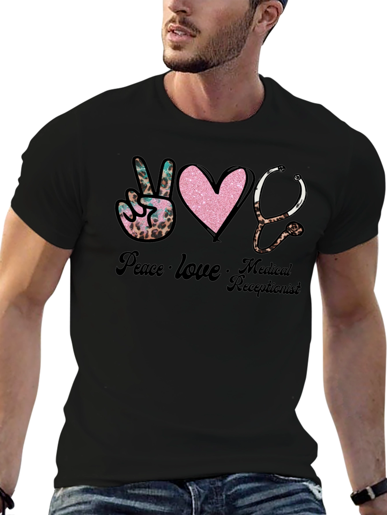 Peace Love Medical Receptionist T-Shirt