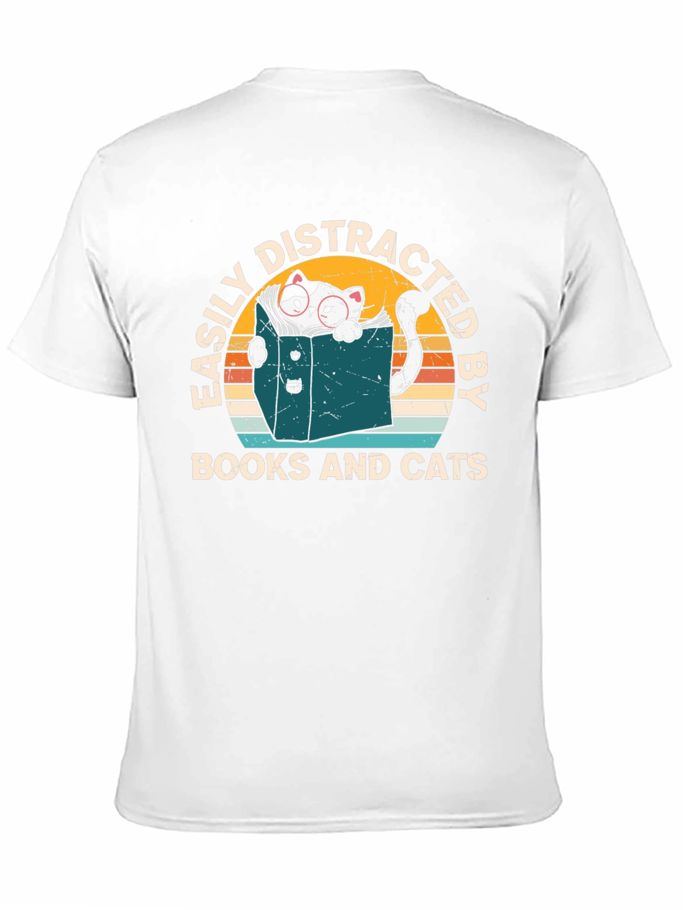 Easily Distracted by Books and Cats T-Shirt