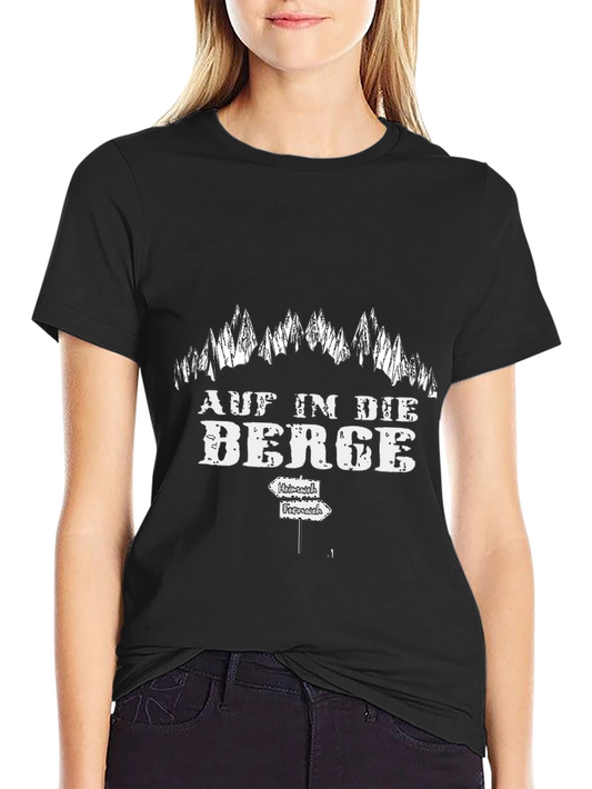 Mens Black Auf in die Berge T-Shirt