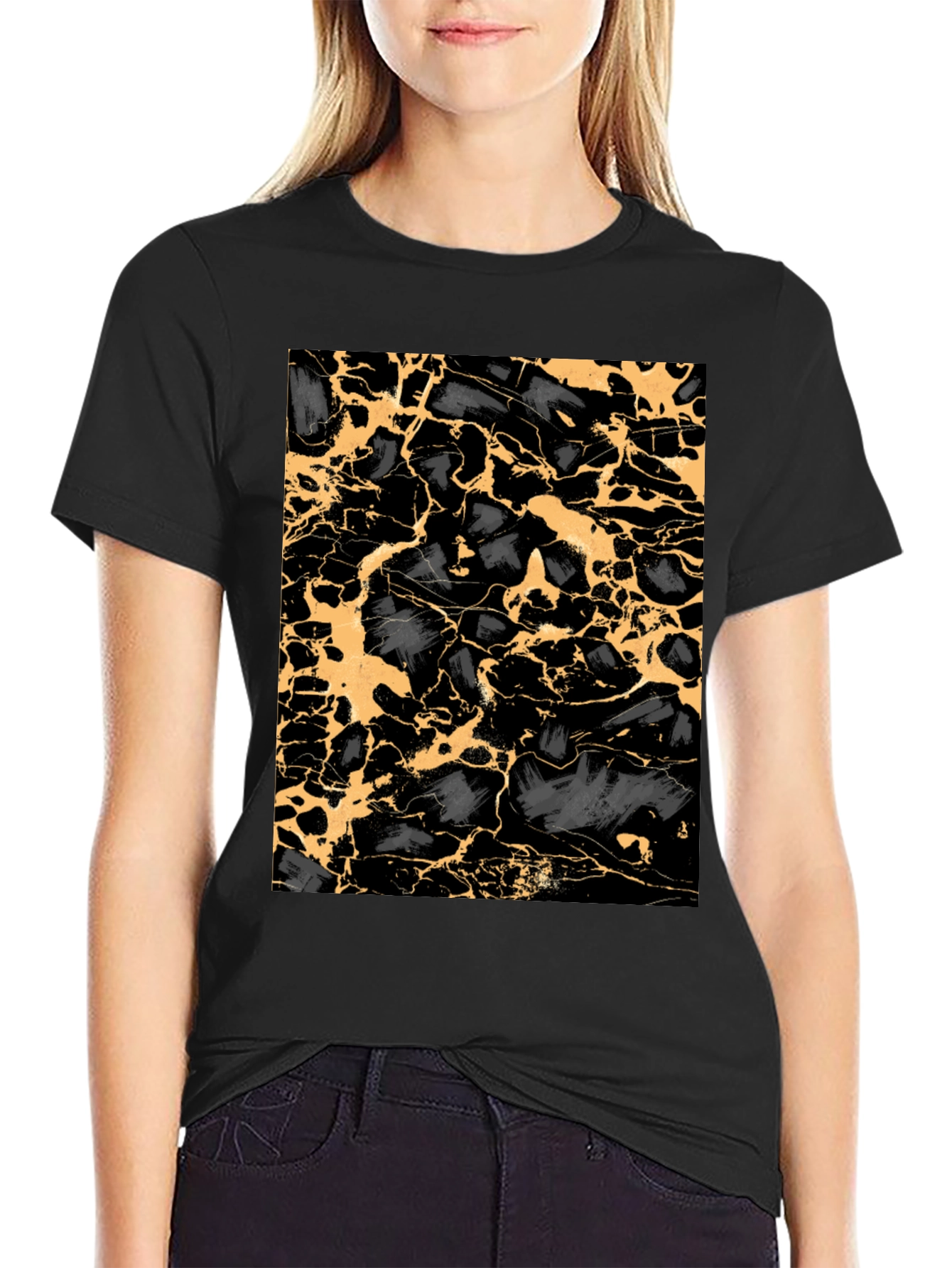 Abstract Gold & Black T-Shirt
