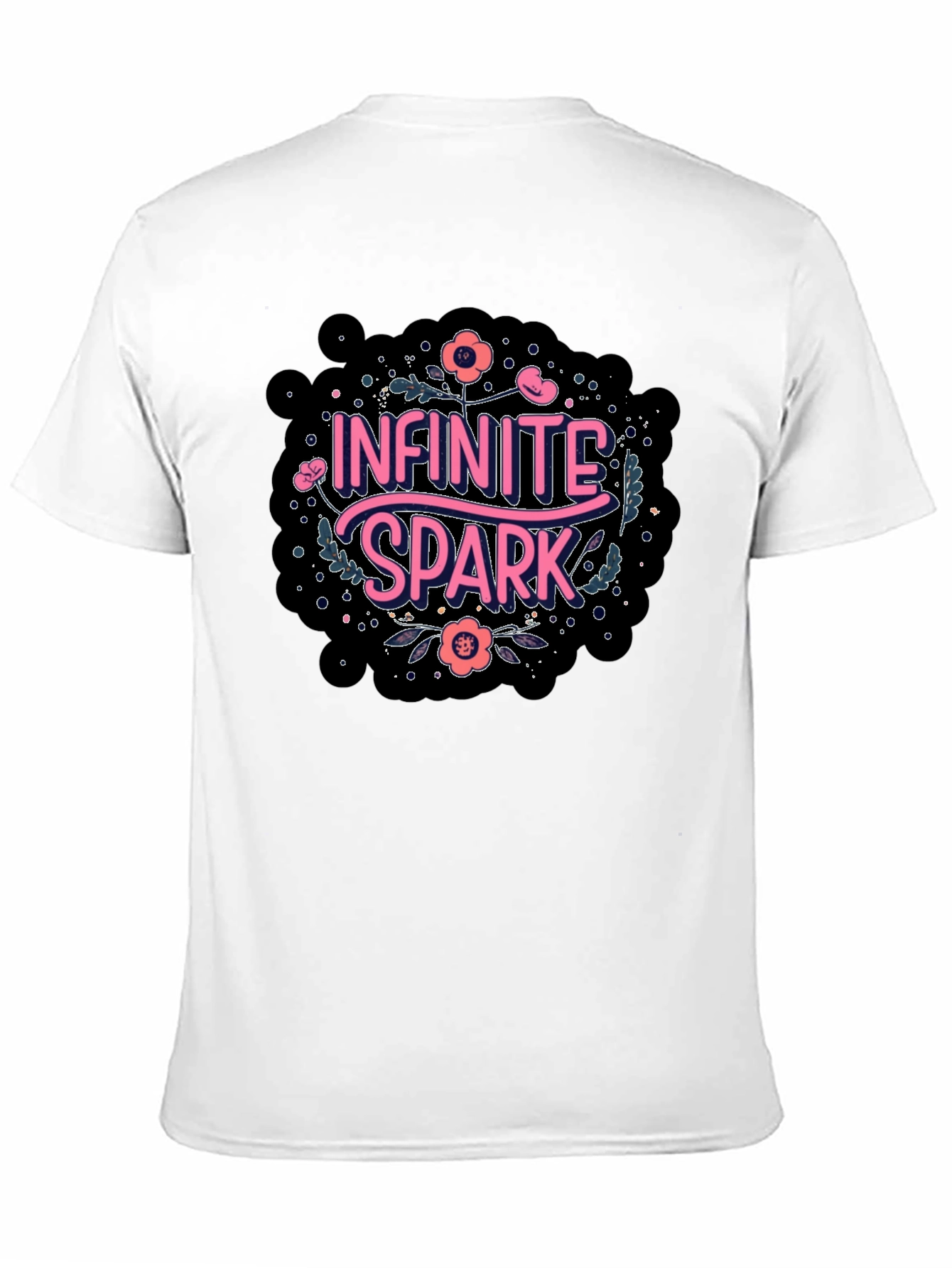 Infinite Spark Graphic Tee - Black Cotton Casual Shirt