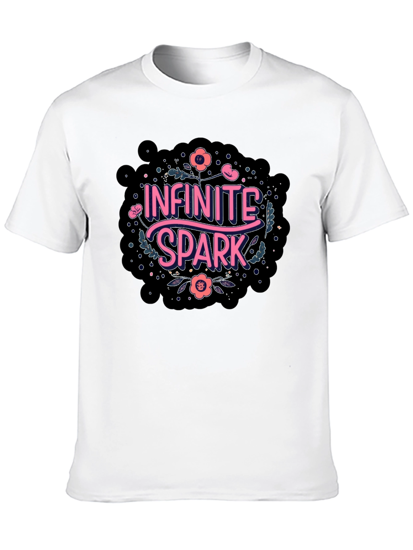 Infinite Spark Graphic Tee - Black Cotton Casual Shirt
