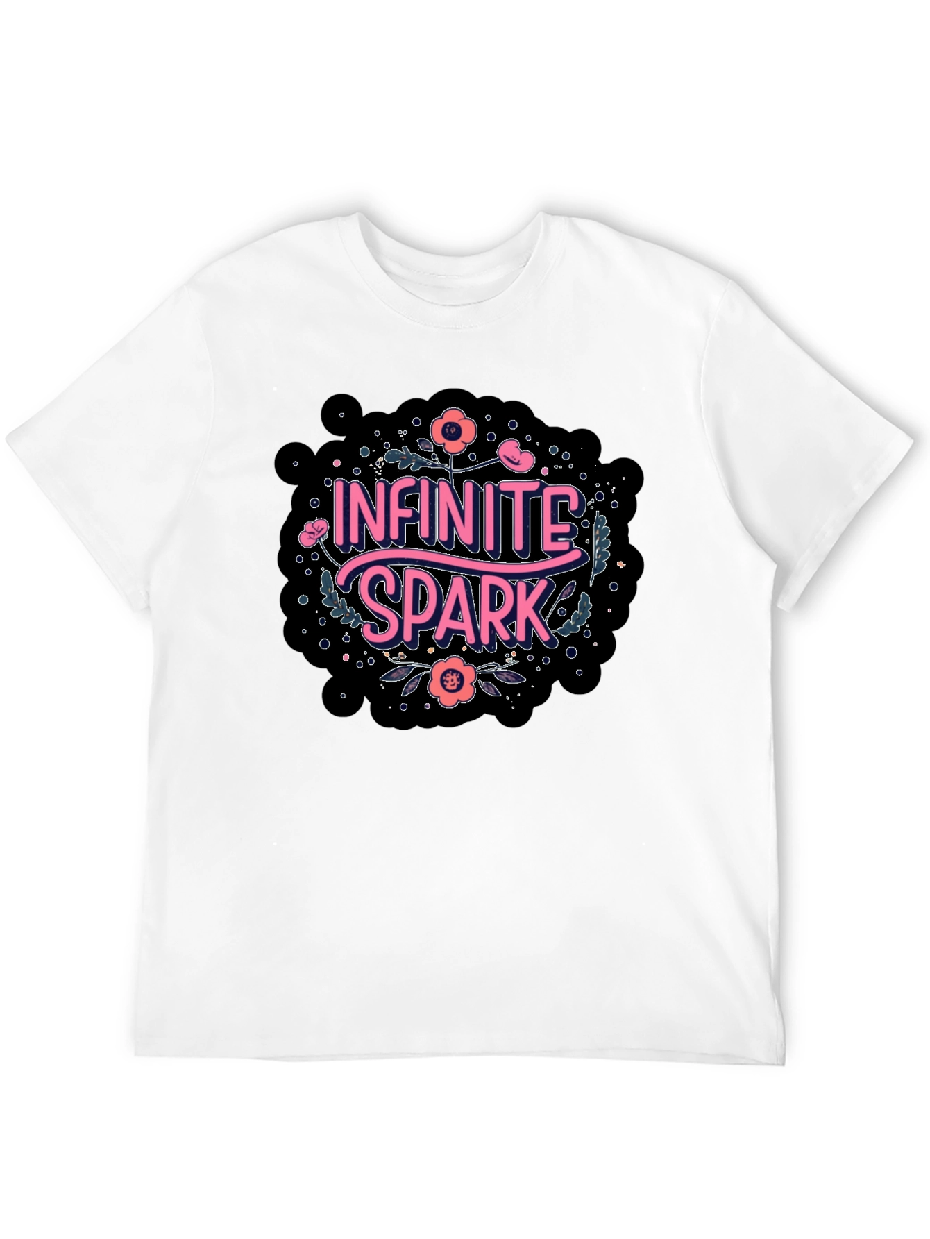 Infinite Spark Graphic Tee - Black Cotton Casual Shirt