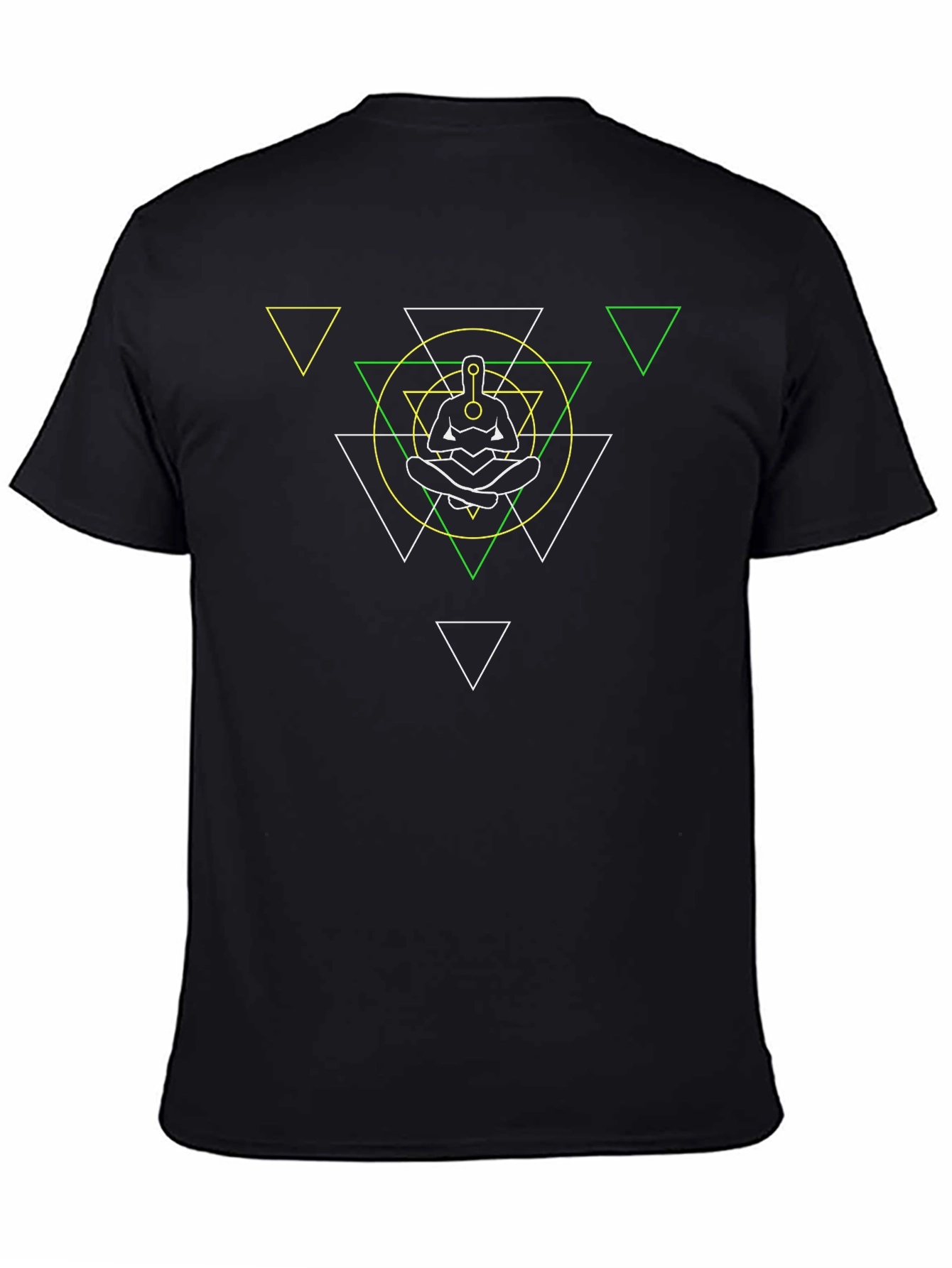 Geometric Graphic T-Shirt - Meditating Figure