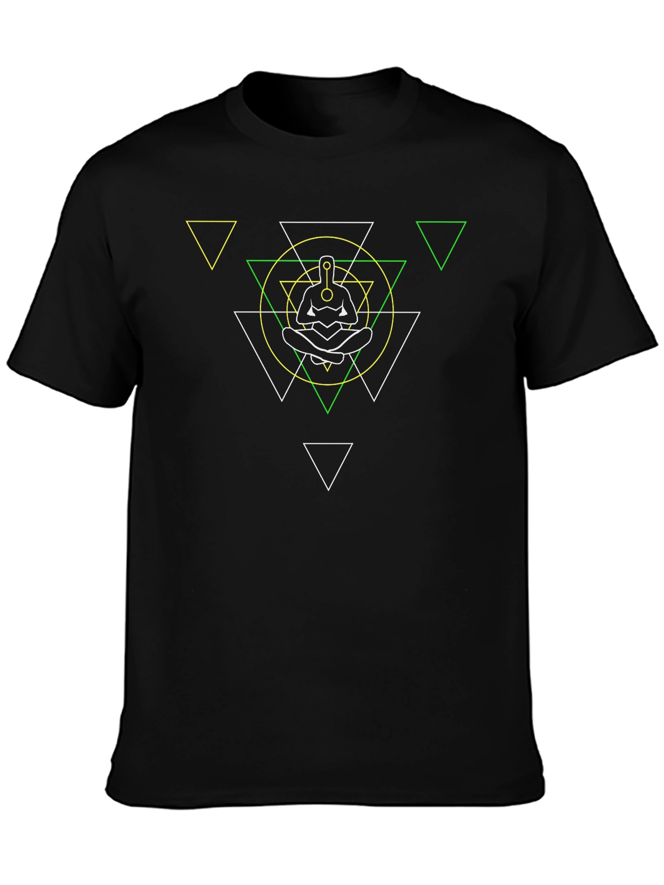 Geometric Graphic T-Shirt - Meditating Figure