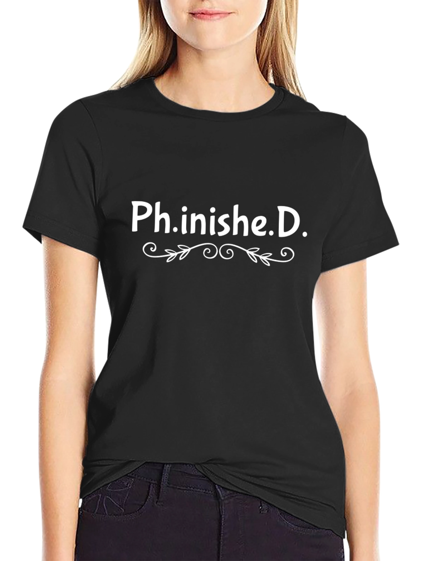 Ph.inishe.D. Black Graphic Tee