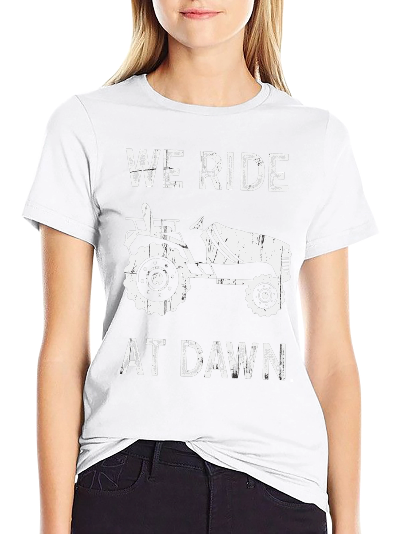 We Ride at Dawn Tractor Graphic Tee