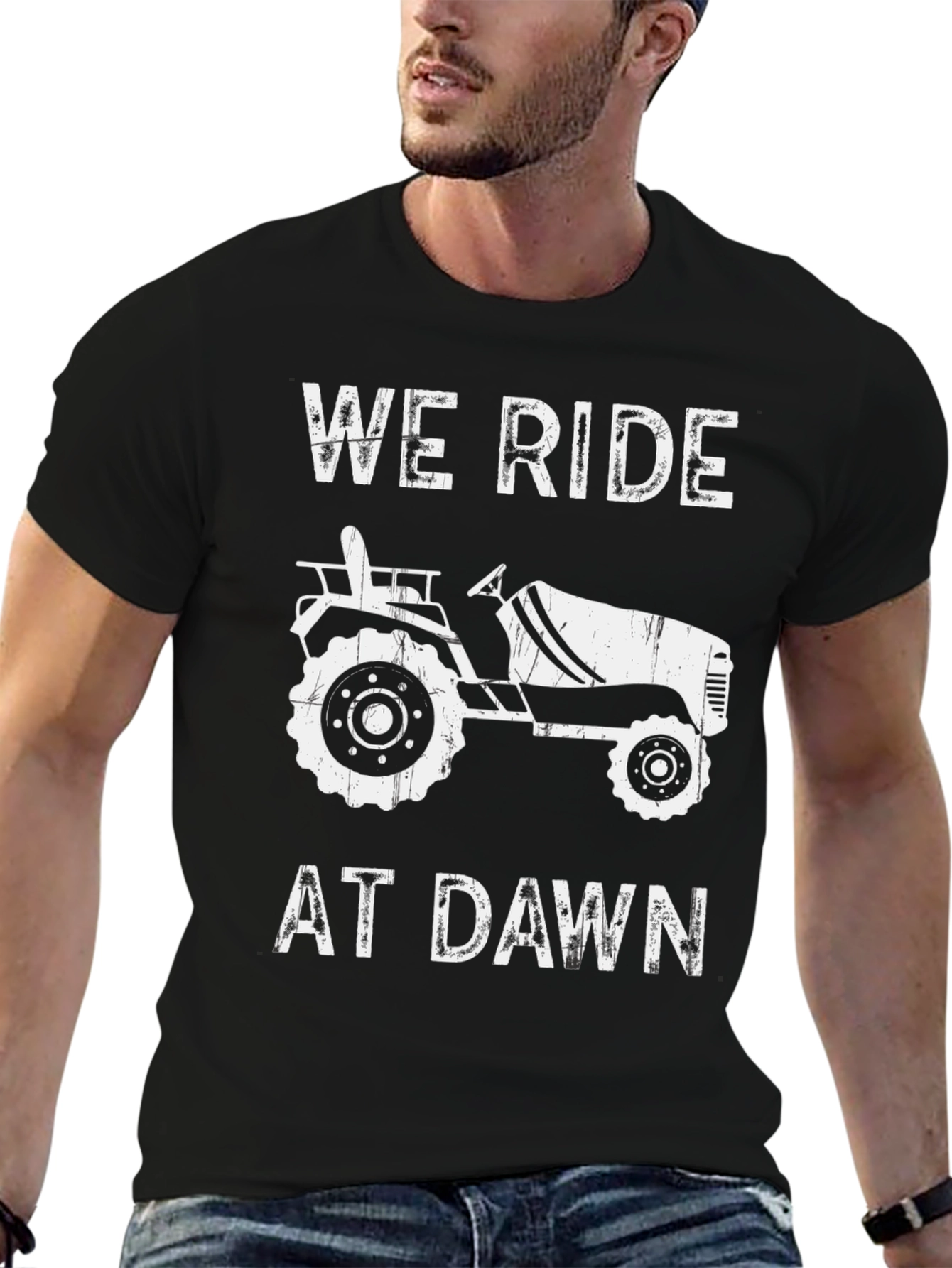 We Ride at Dawn Tractor Graphic Tee