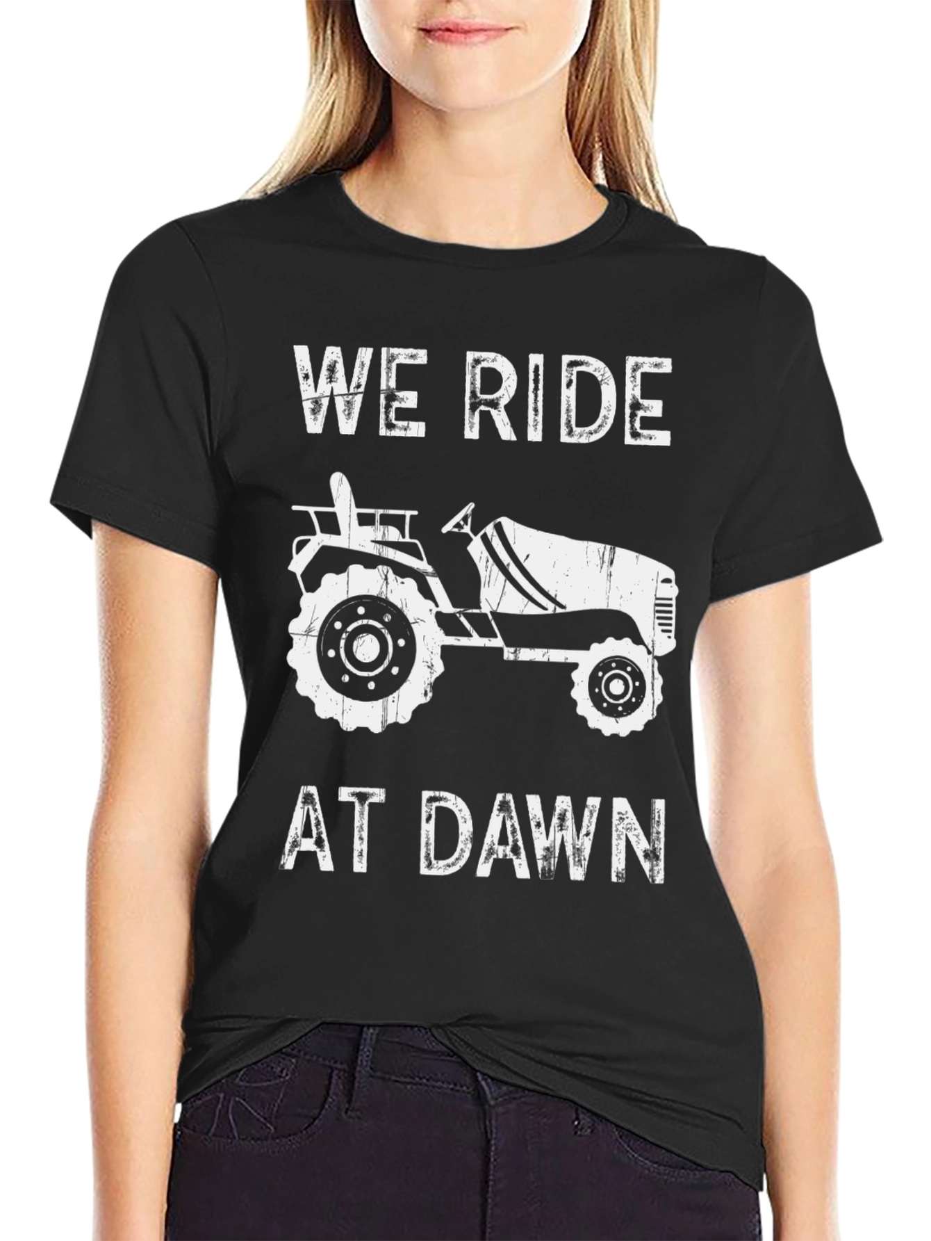 We Ride at Dawn Tractor Graphic Tee