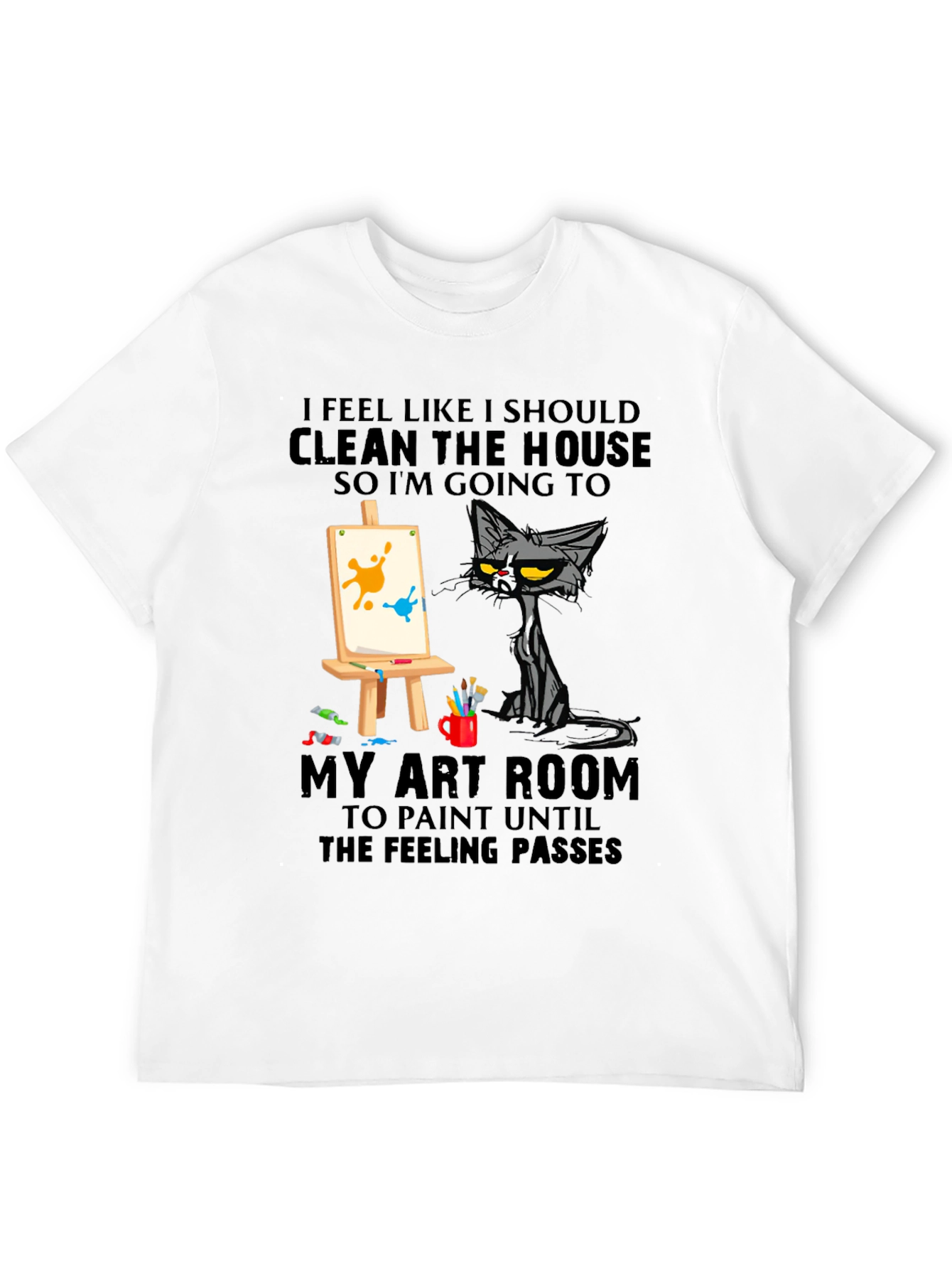 Funny Cat Art Room T-Shirt