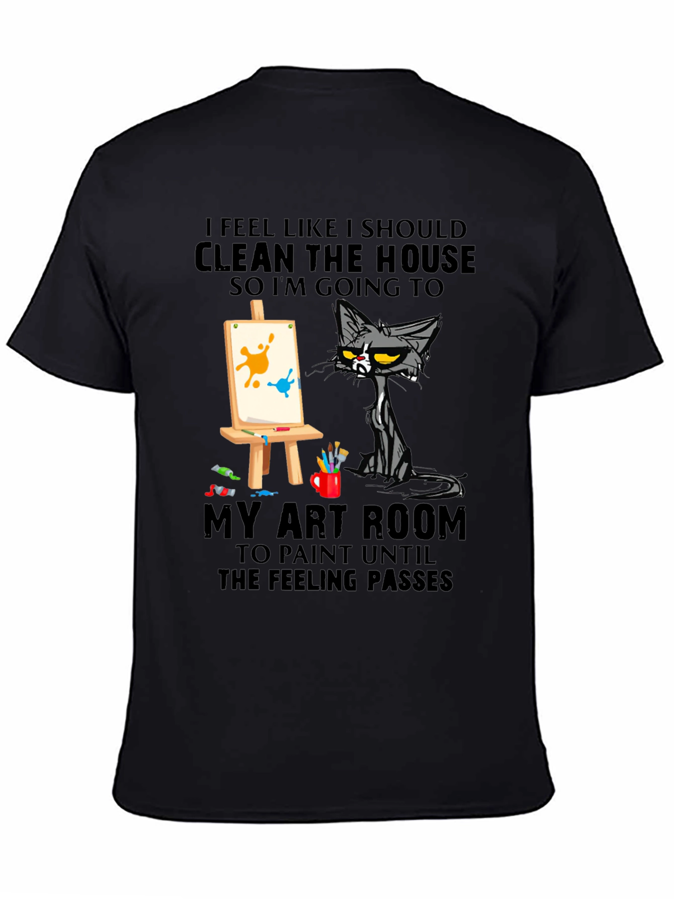 Funny Cat Art Room T-Shirt