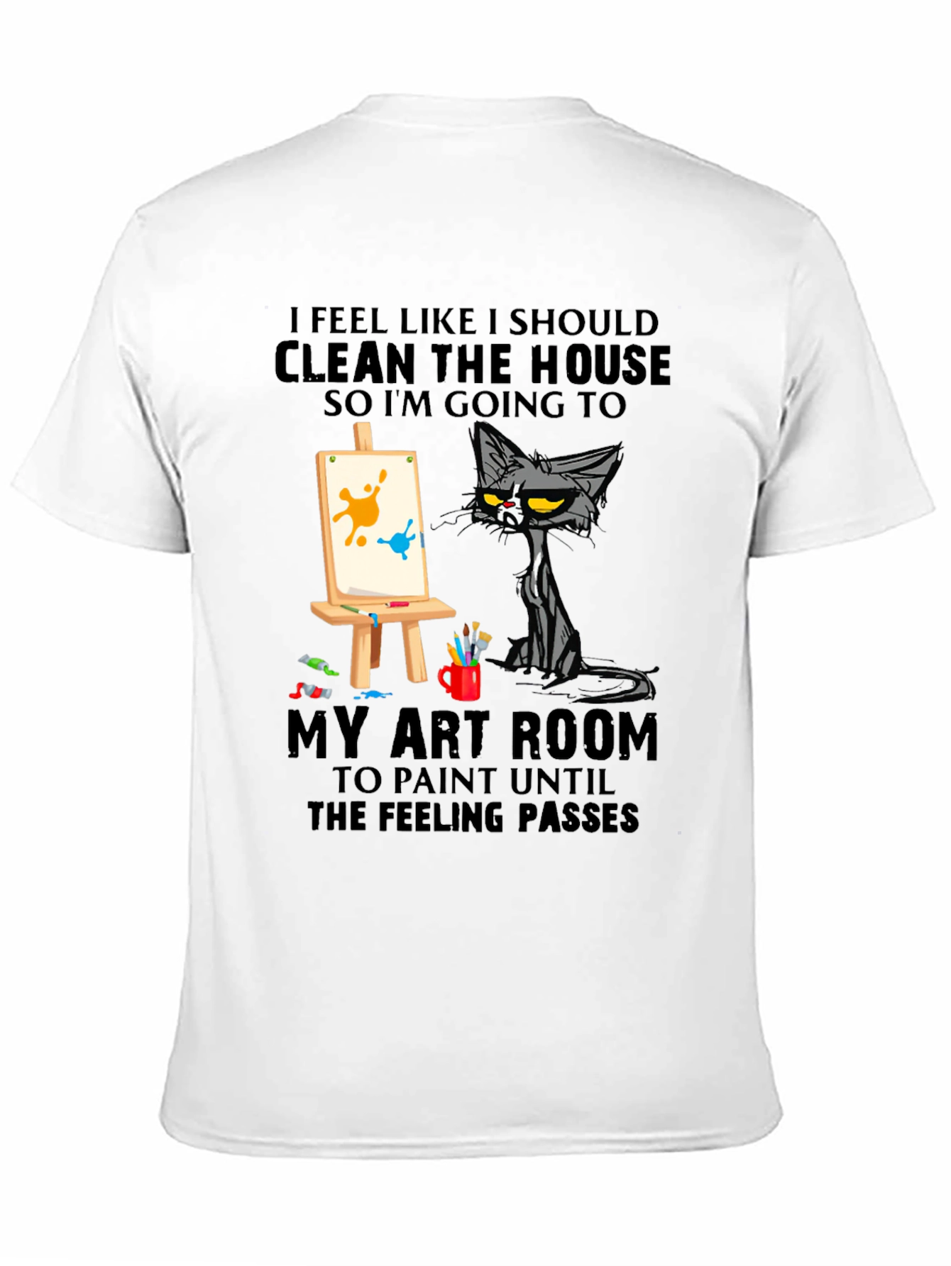 Funny Cat Art Room T-Shirt