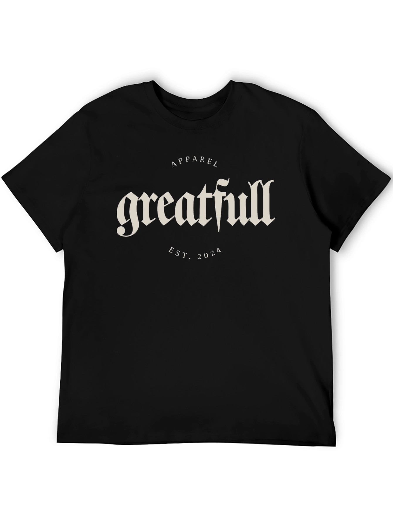 Greatfull Apparel Black T-Shirt Est. 2024