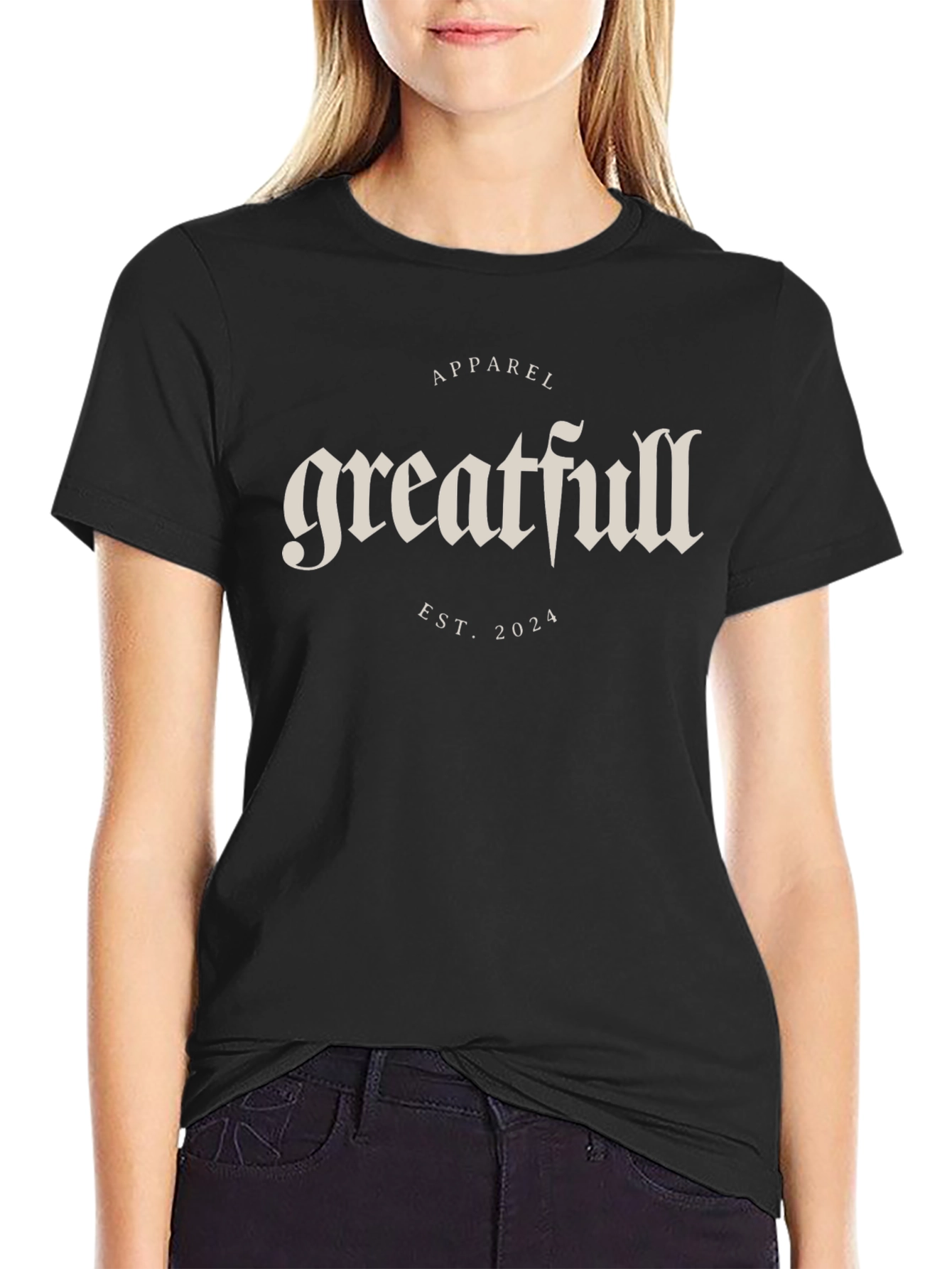 Greatfull Apparel Black T-Shirt Est. 2024