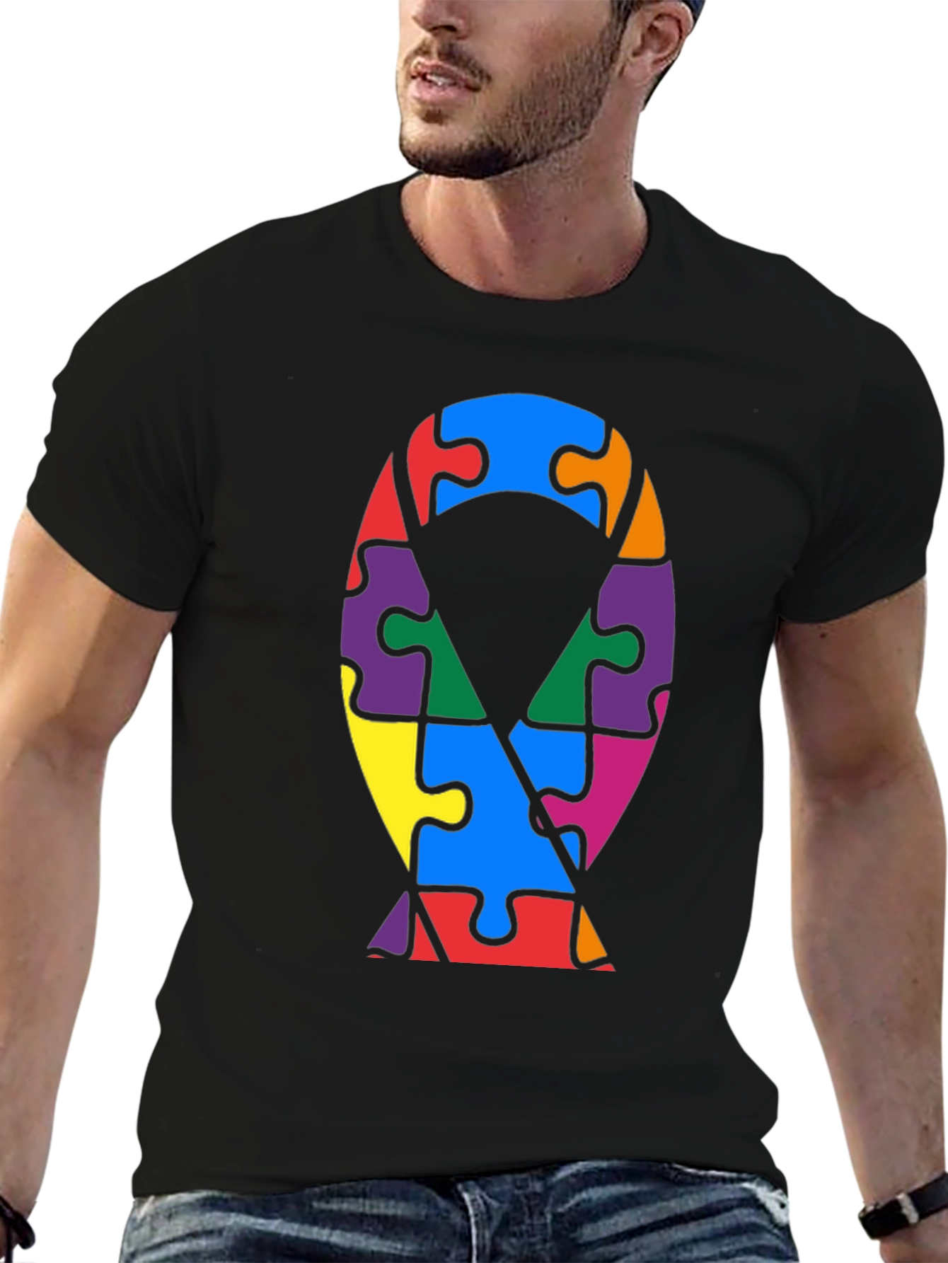Autism Awareness Puzzle Ribbon T-Shirt