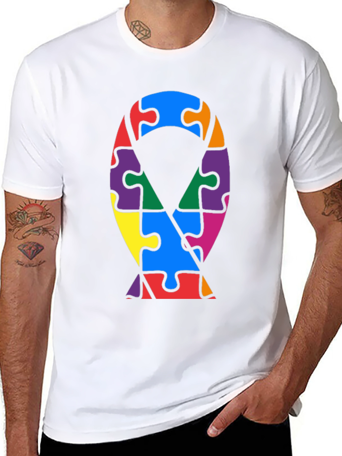 Autism Awareness Puzzle Ribbon T-Shirt