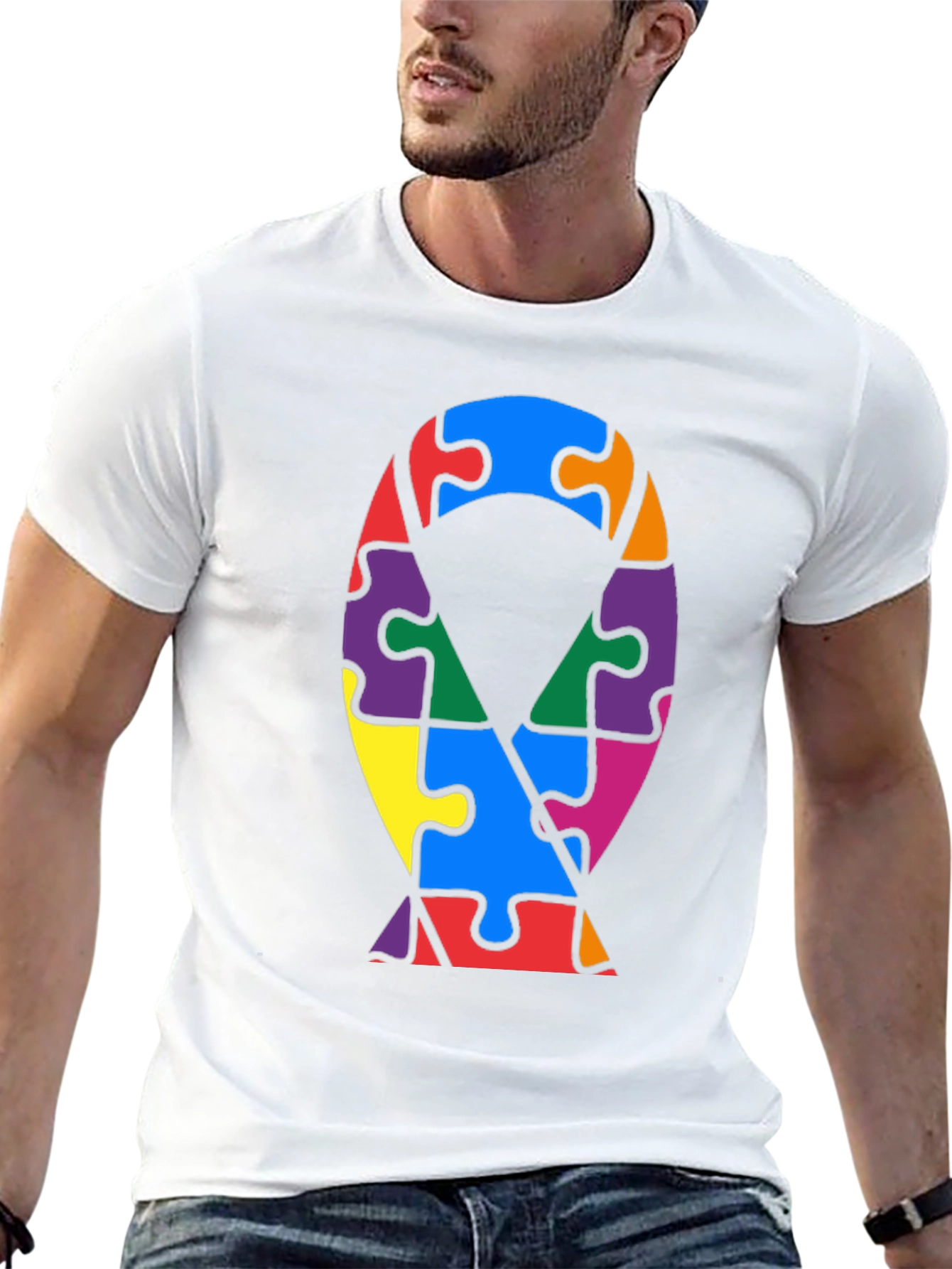 Autism Awareness Puzzle Ribbon T-Shirt