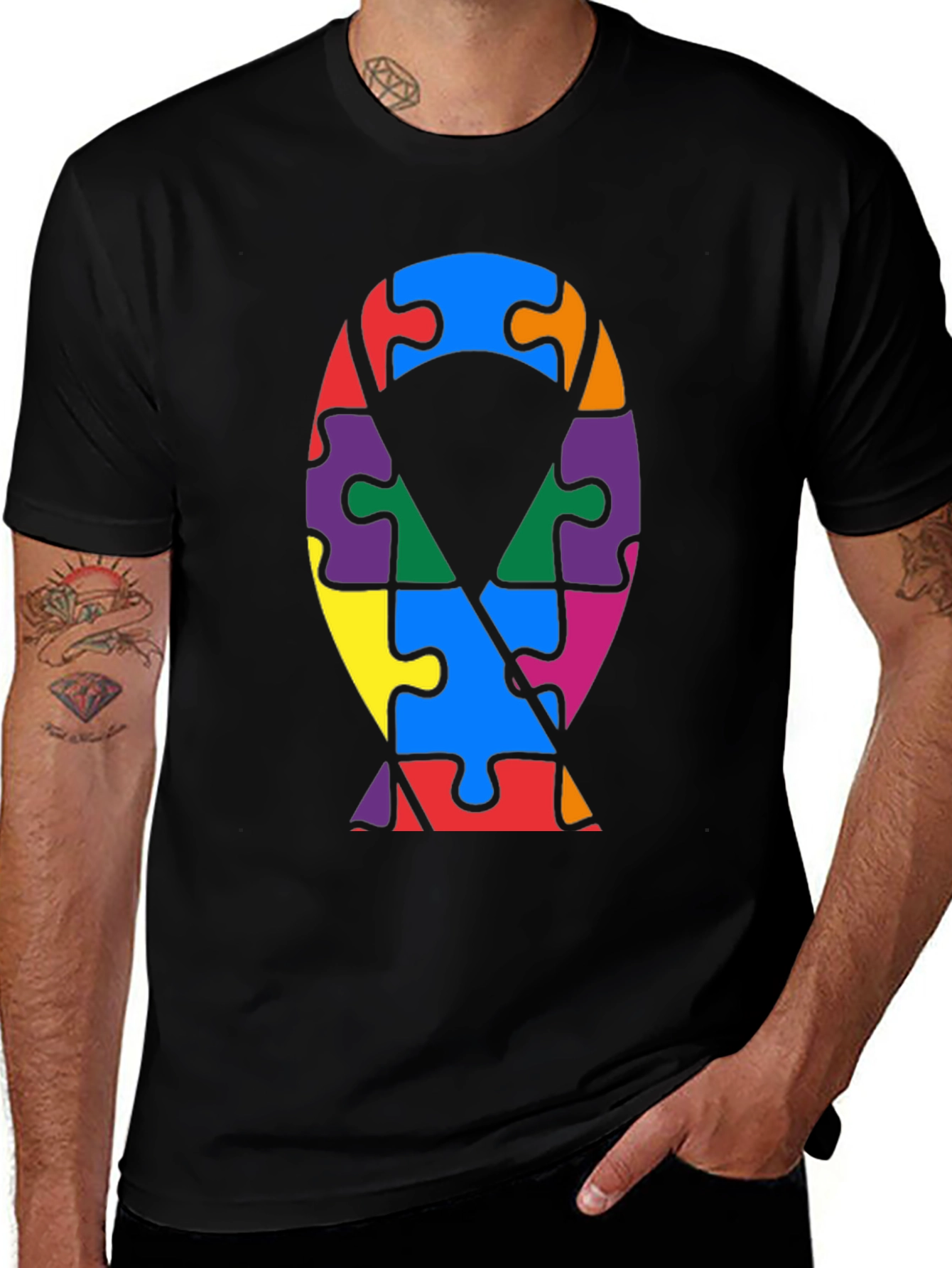 Autism Awareness Puzzle Ribbon T-Shirt