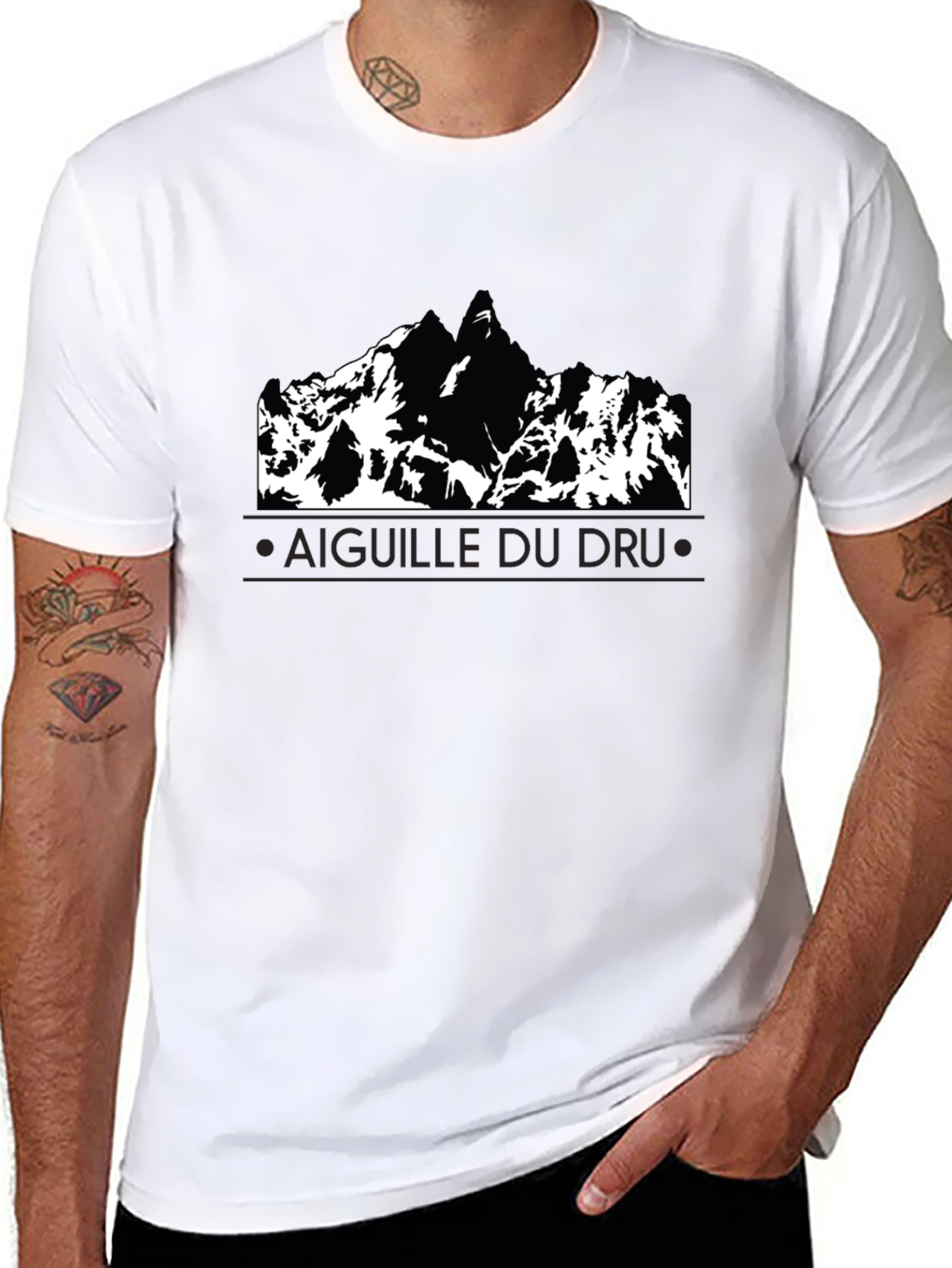 Aiguille du Dru Mountain Black T-Shirt