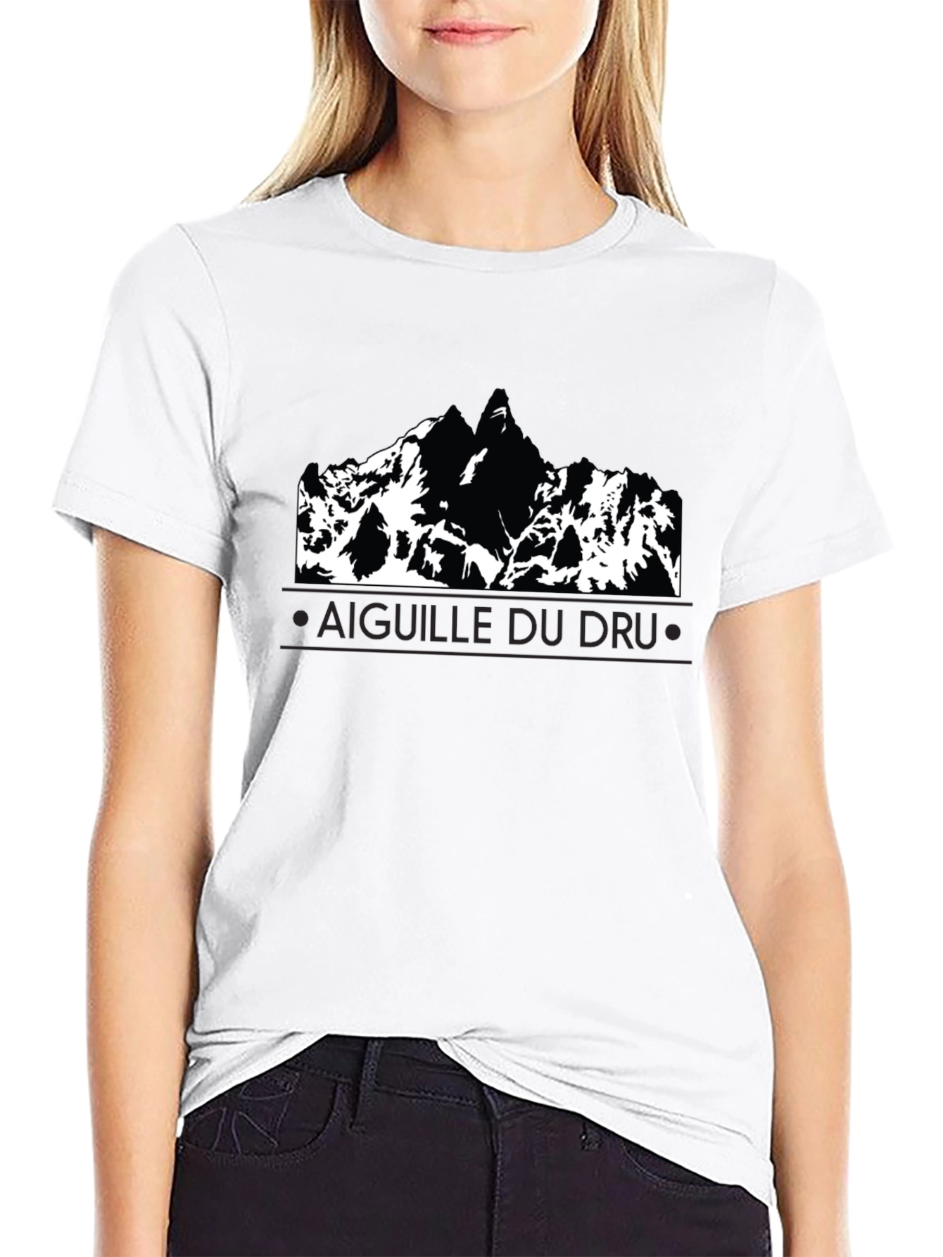 Aiguille du Dru Mountain Black T-Shirt