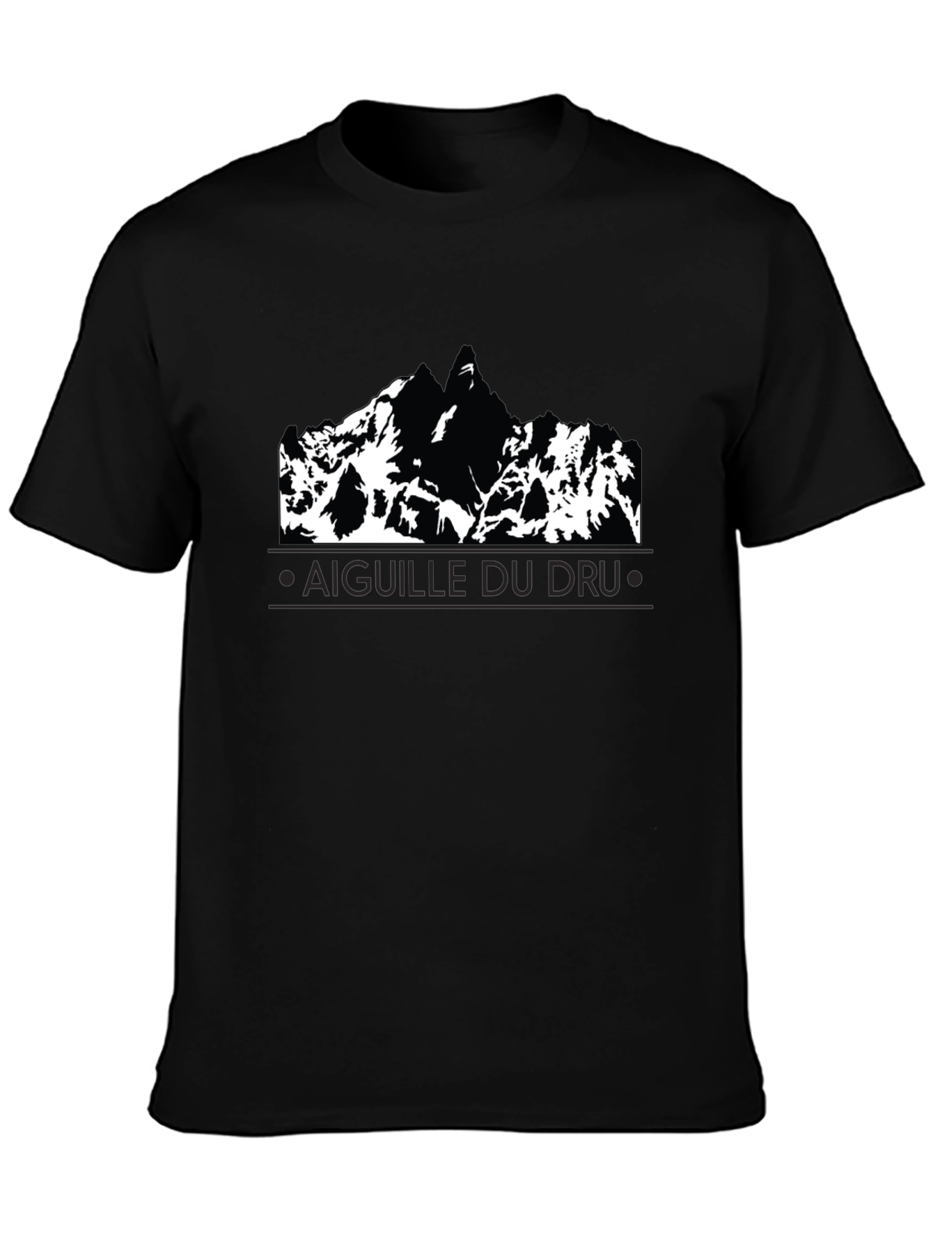 Aiguille du Dru Mountain Black T-Shirt