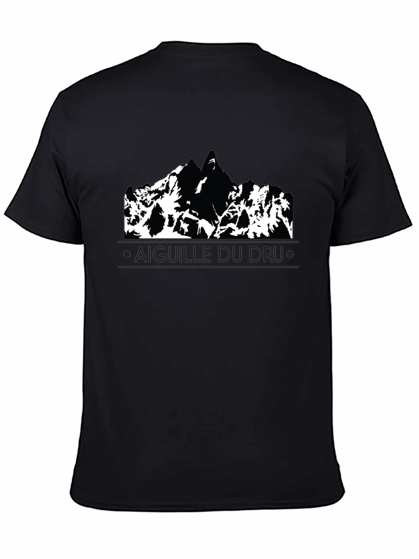 Aiguille du Dru Mountain Black T-Shirt