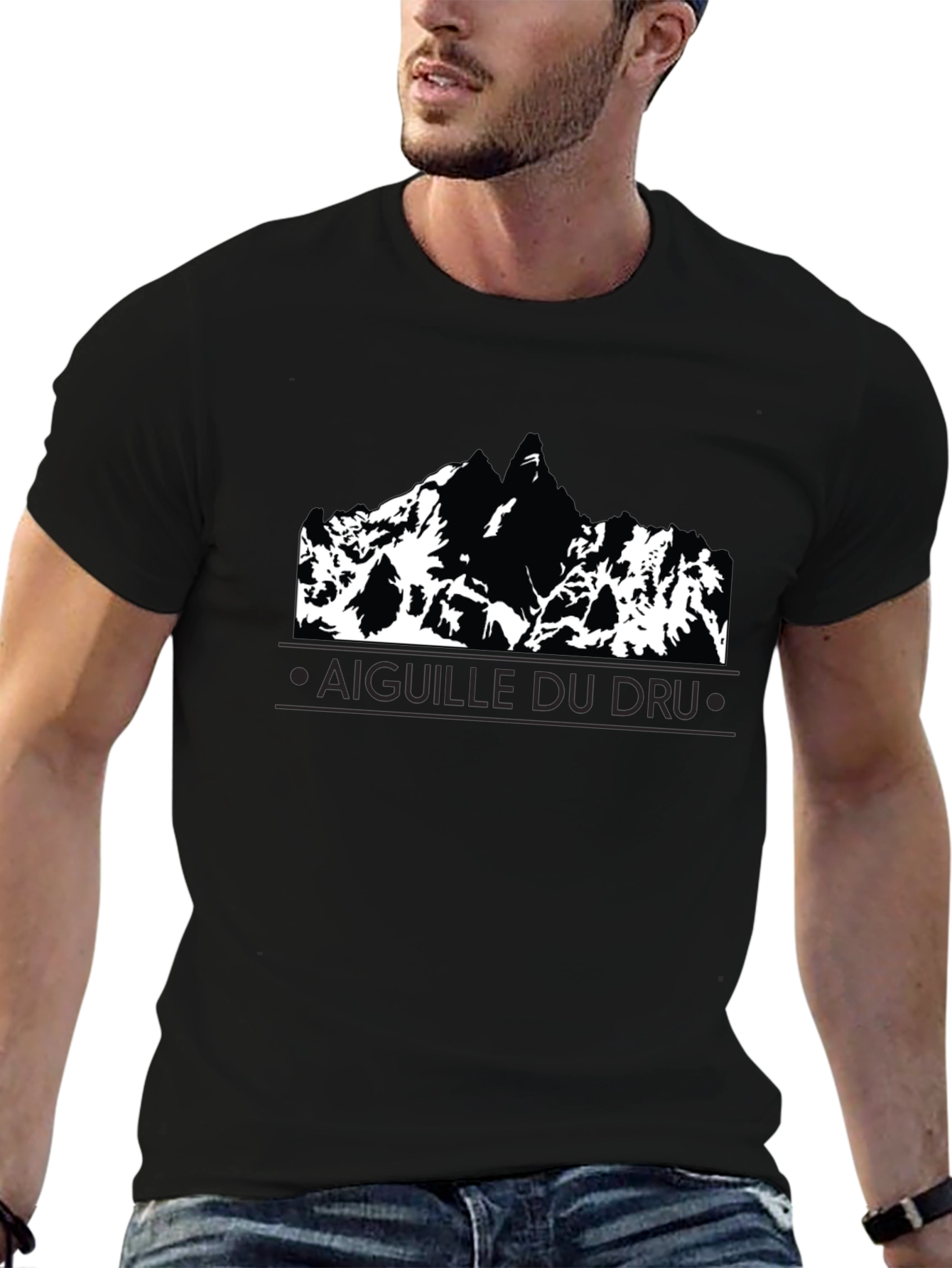 Aiguille du Dru Mountain Black T-Shirt