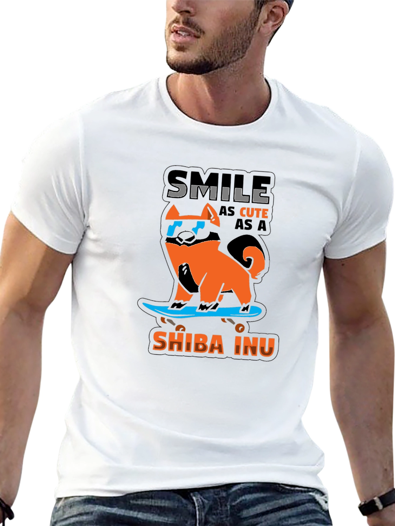 Shiba Inu Skateboard T-Shirt – Cute Dog Lover Tee